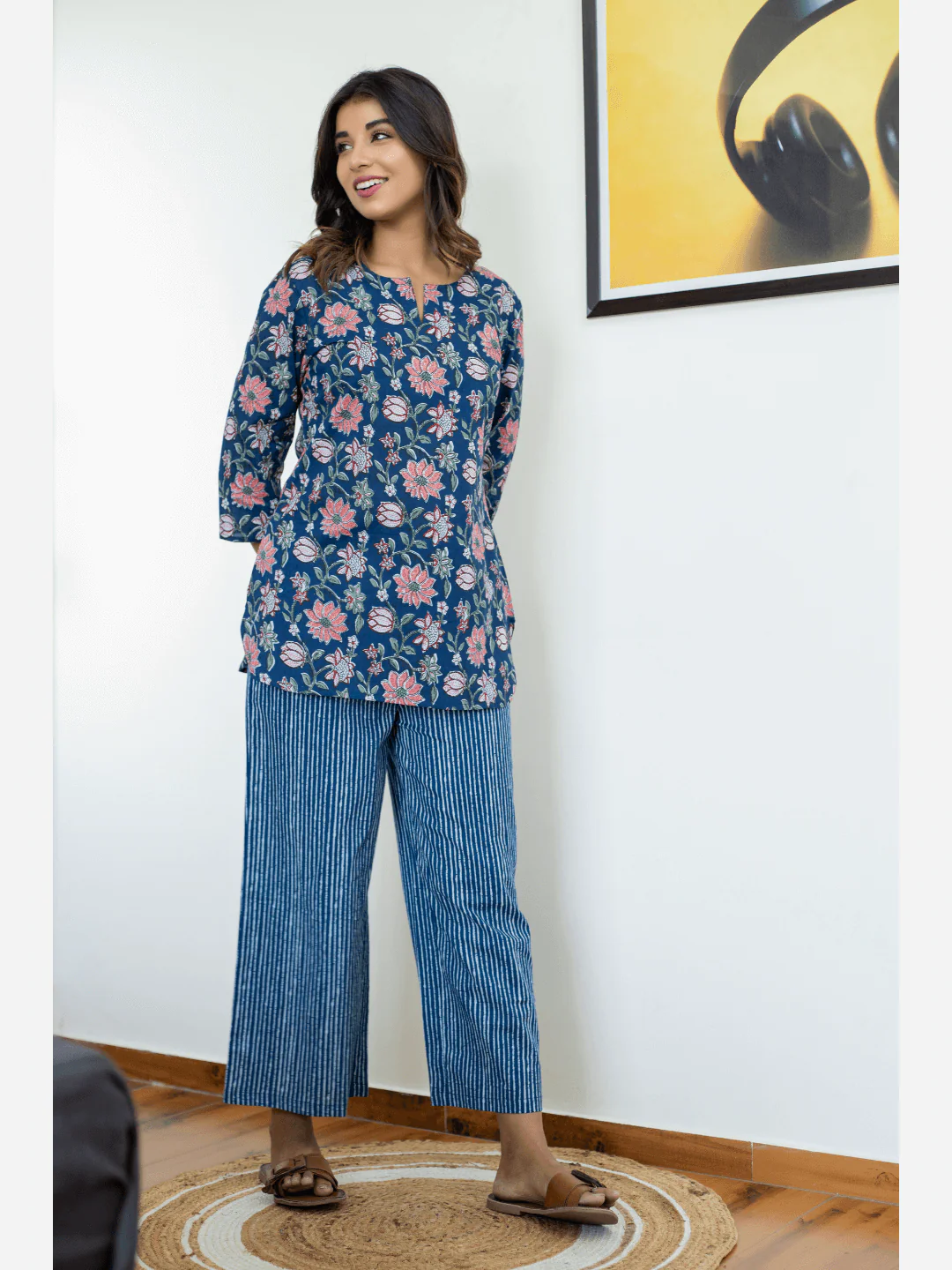 Royal Blue Cotton Loungewear - Image 6