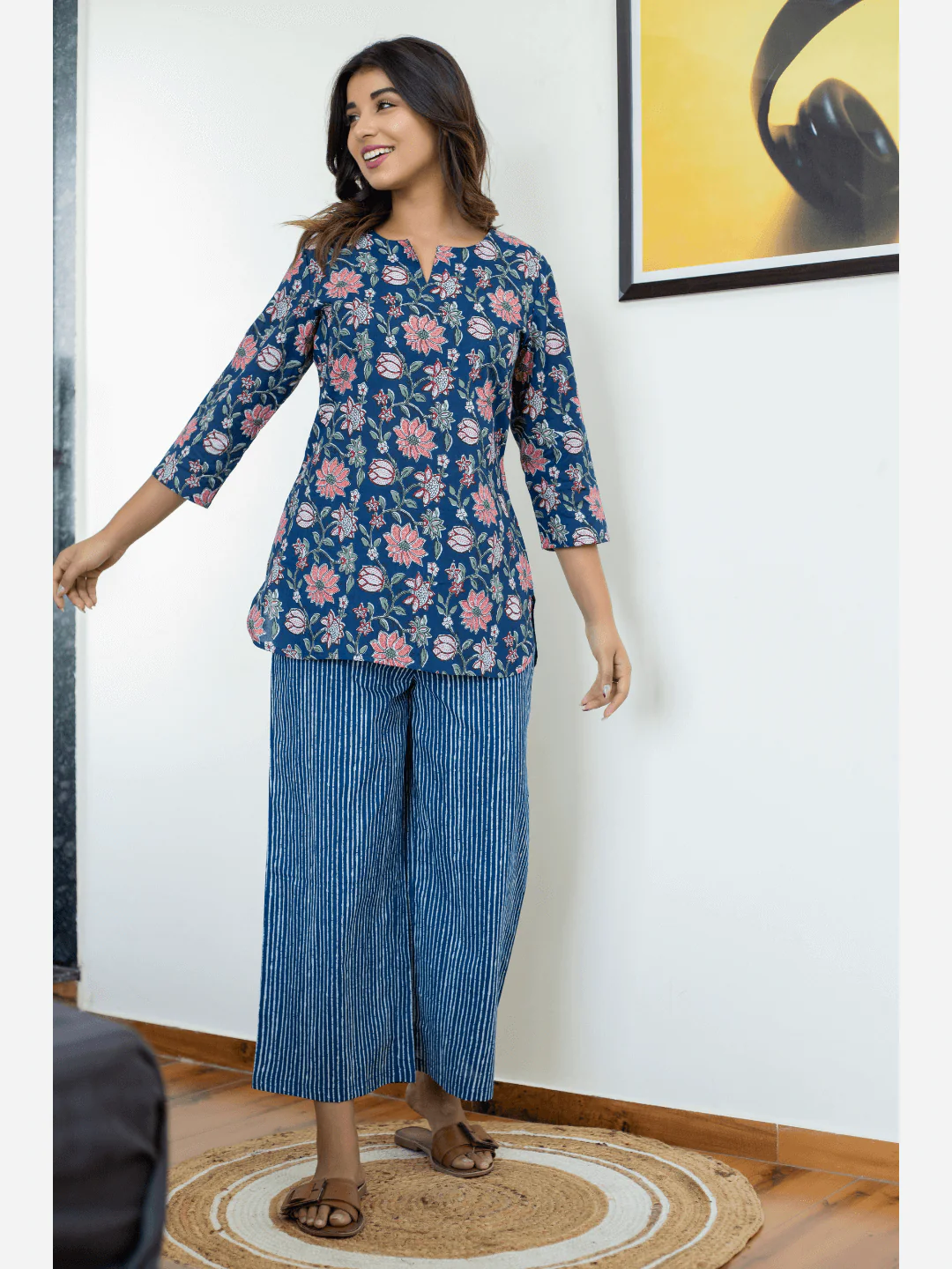 Royal Blue Cotton Loungewear - Image 7