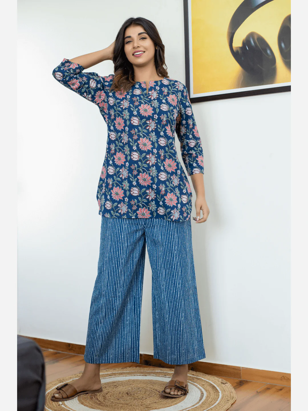 Royal Blue Cotton Loungewear - Image 9