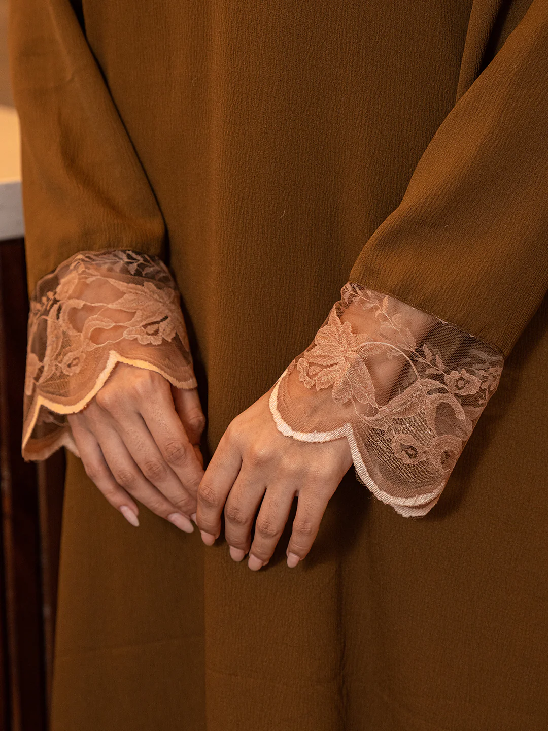 Rust Brown Soft Crepe V-Neck Maxi - Image 4