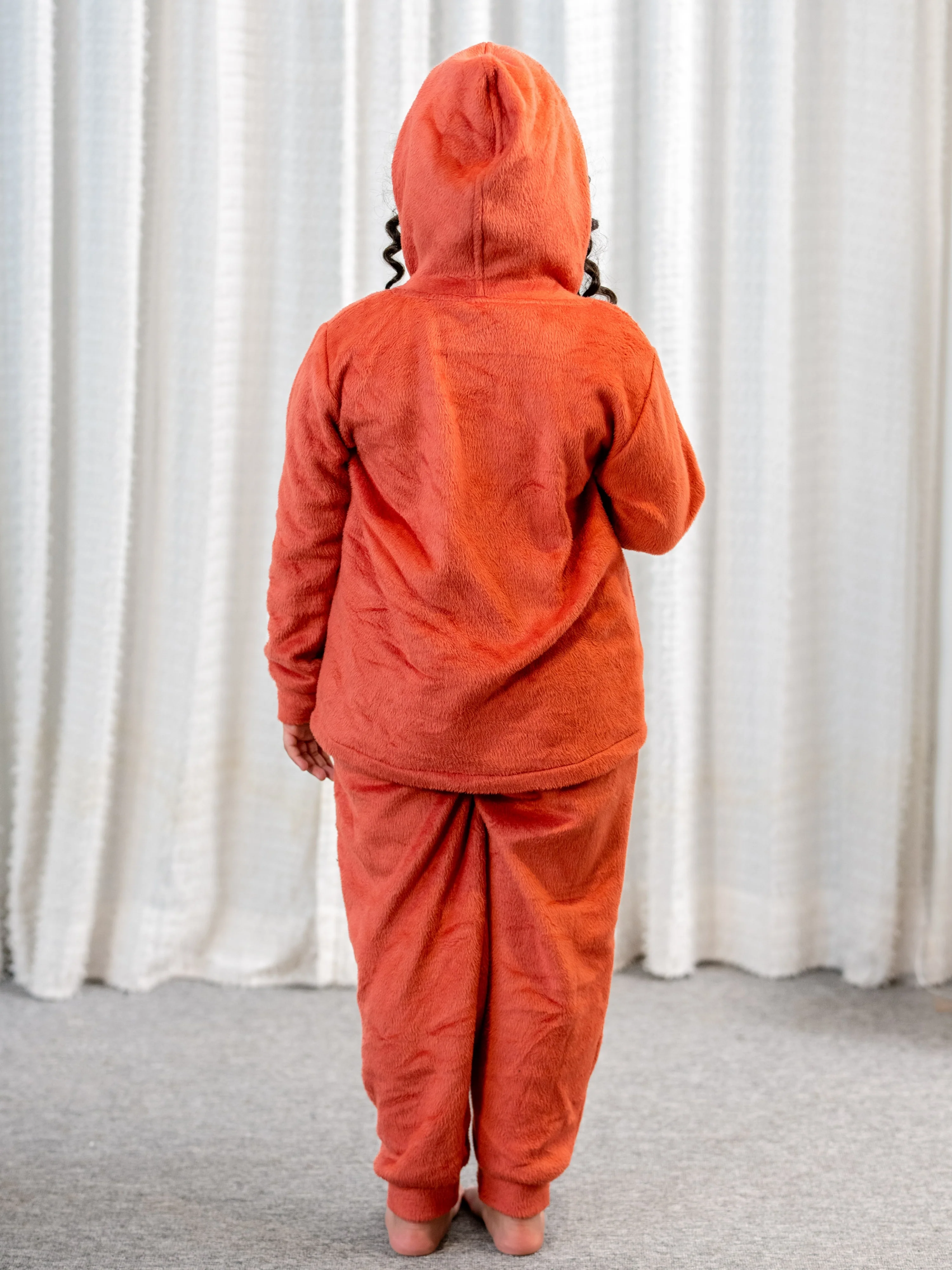Rust Super Soft Kids Unisex Woollen Hoodie Set - Image 5