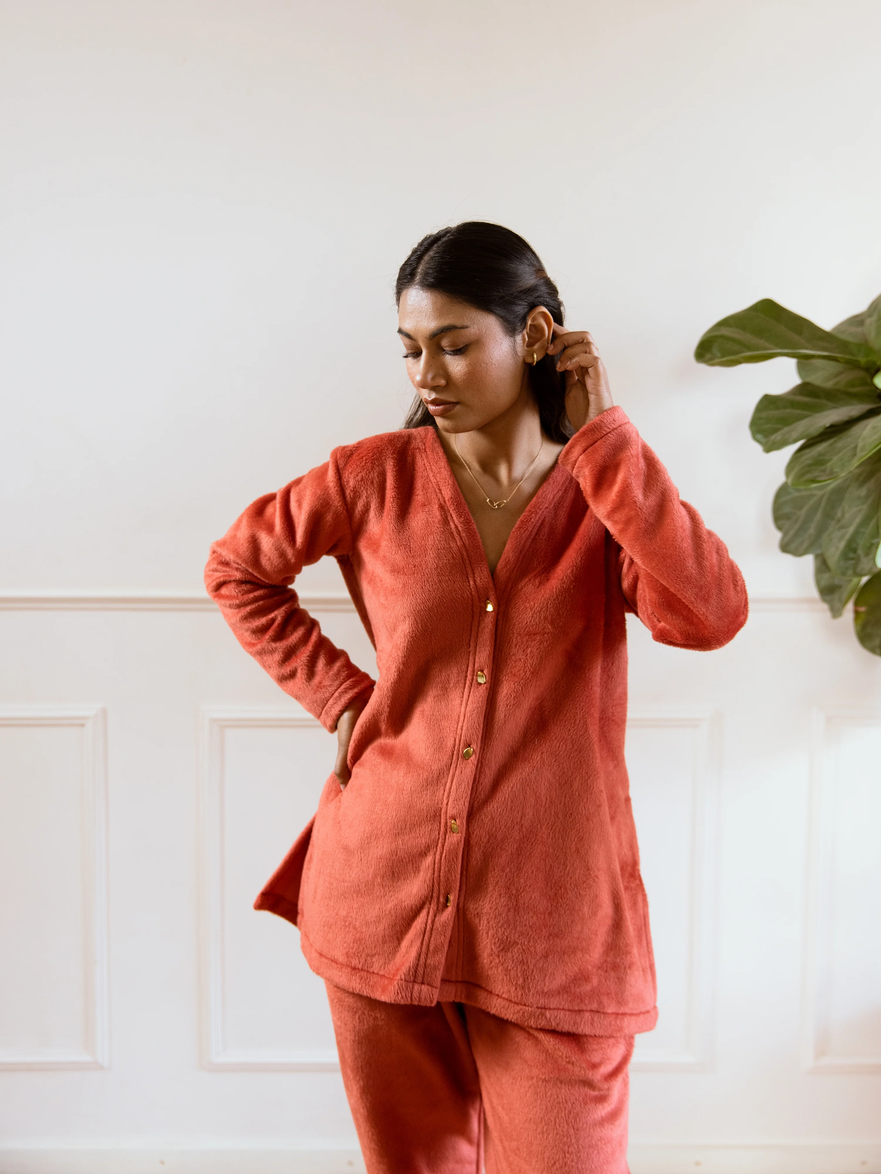 Rust Super Soft Woollen Cardigan Set - Image 12