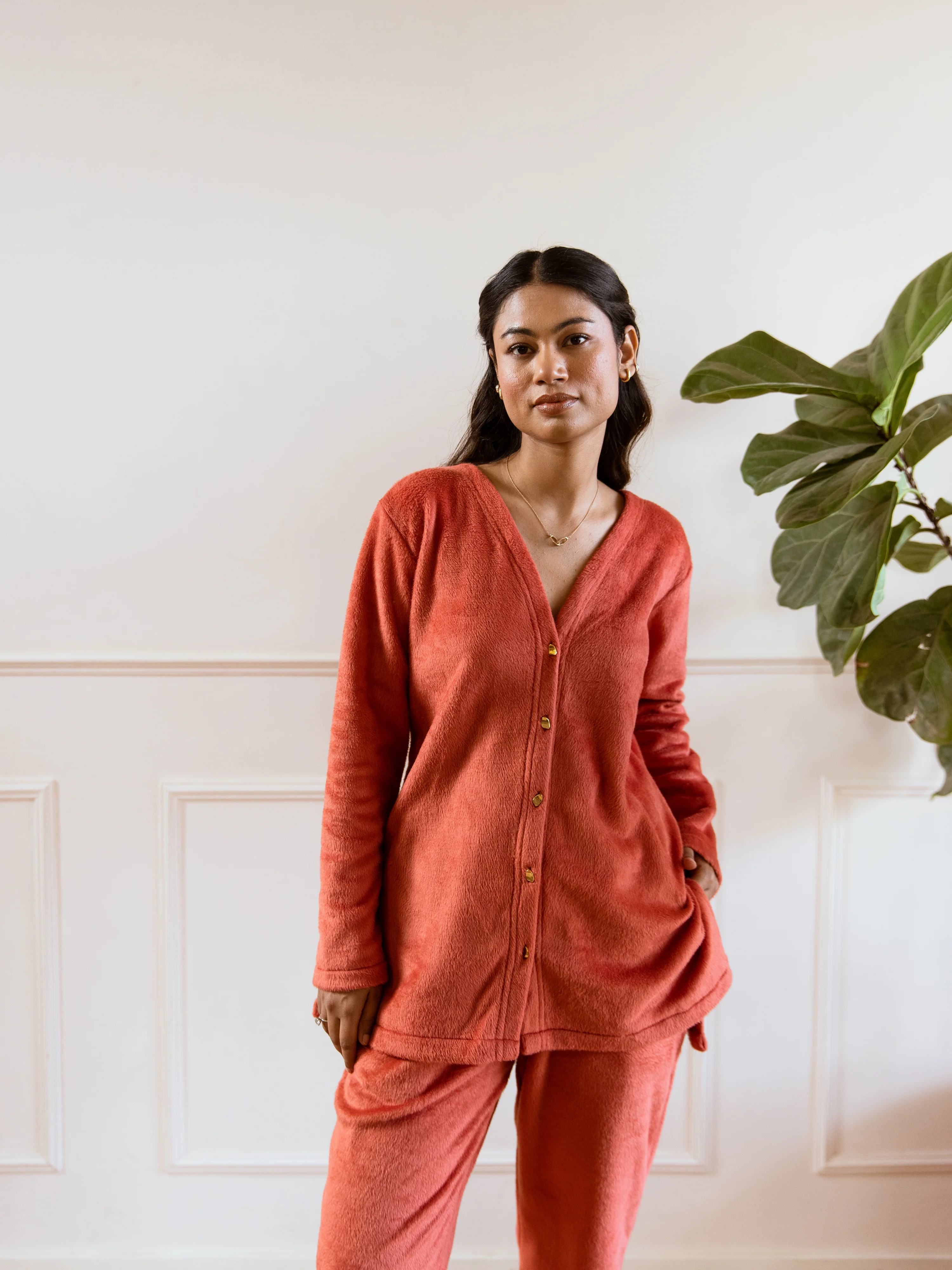 Rust Super Soft Woollen Cardigan Set - Image 13