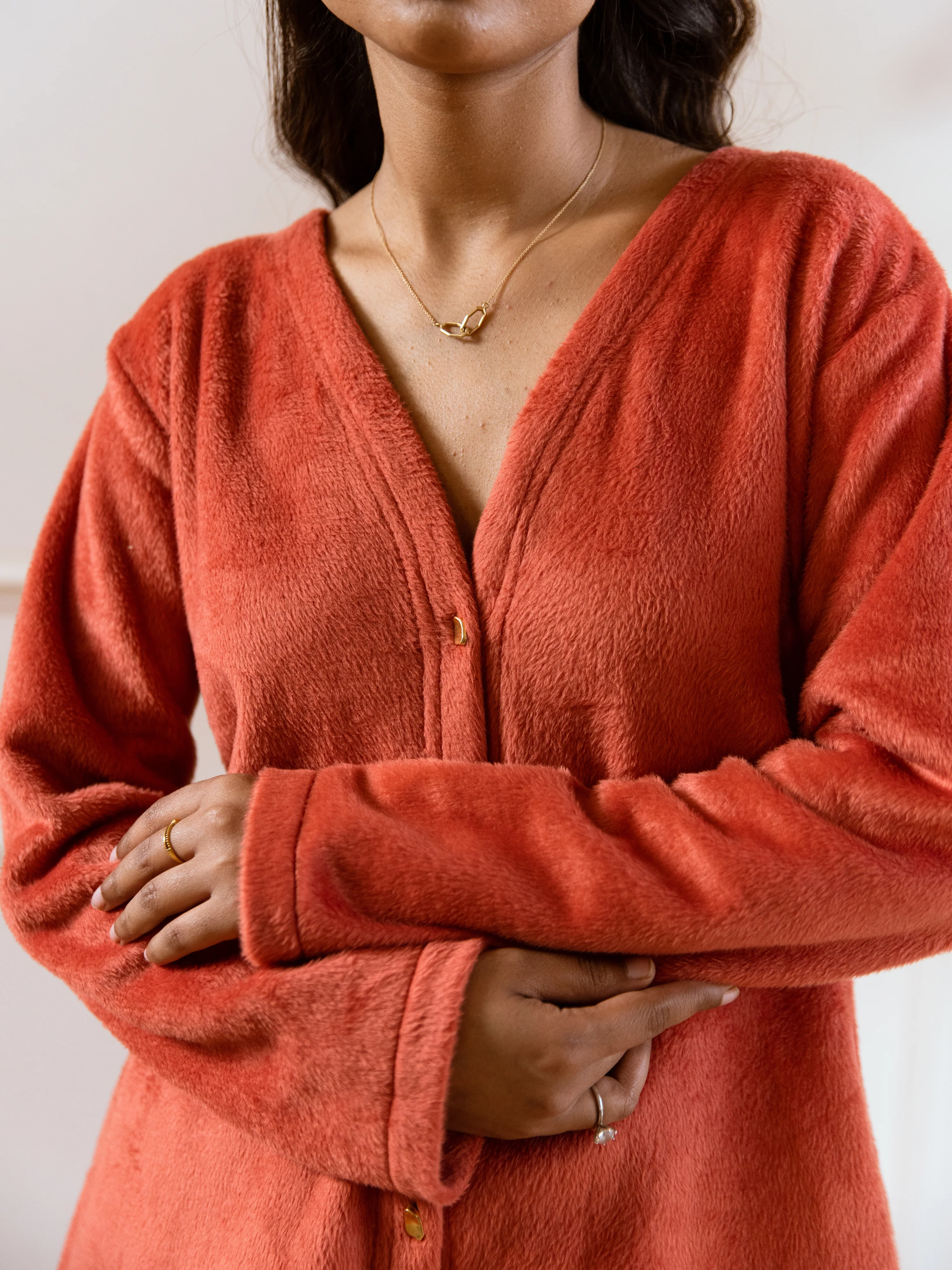 Rust Super Soft Woollen Cardigan Set - Image 2