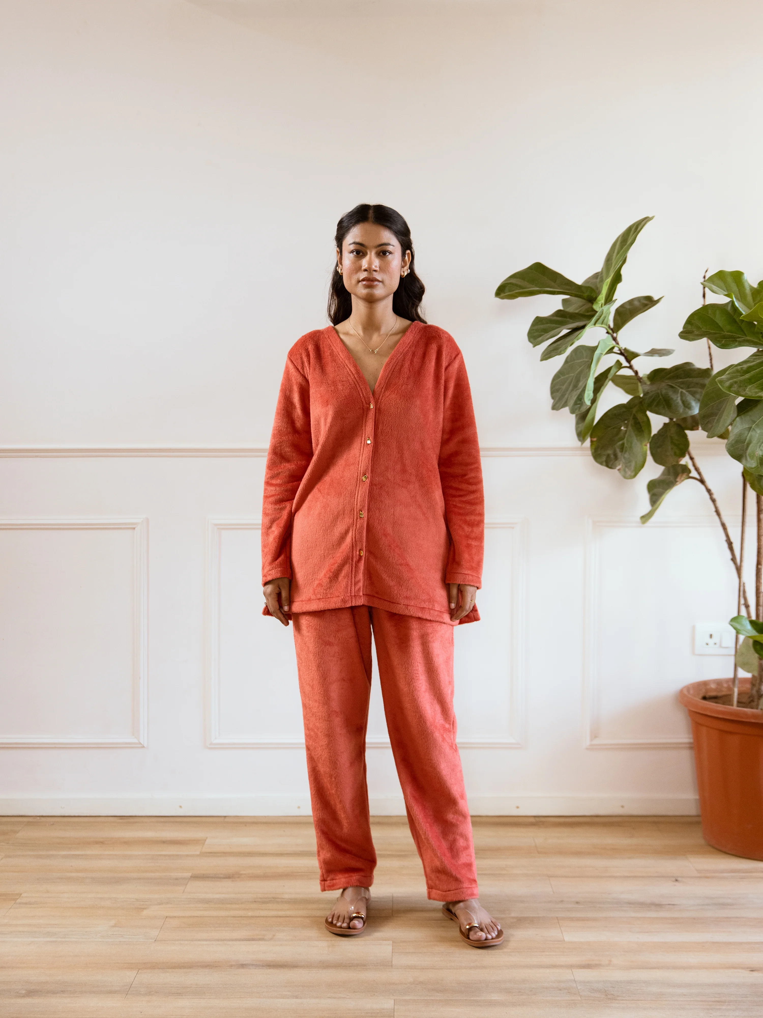 Rust Super Soft Woollen Cardigan Set - Image 5
