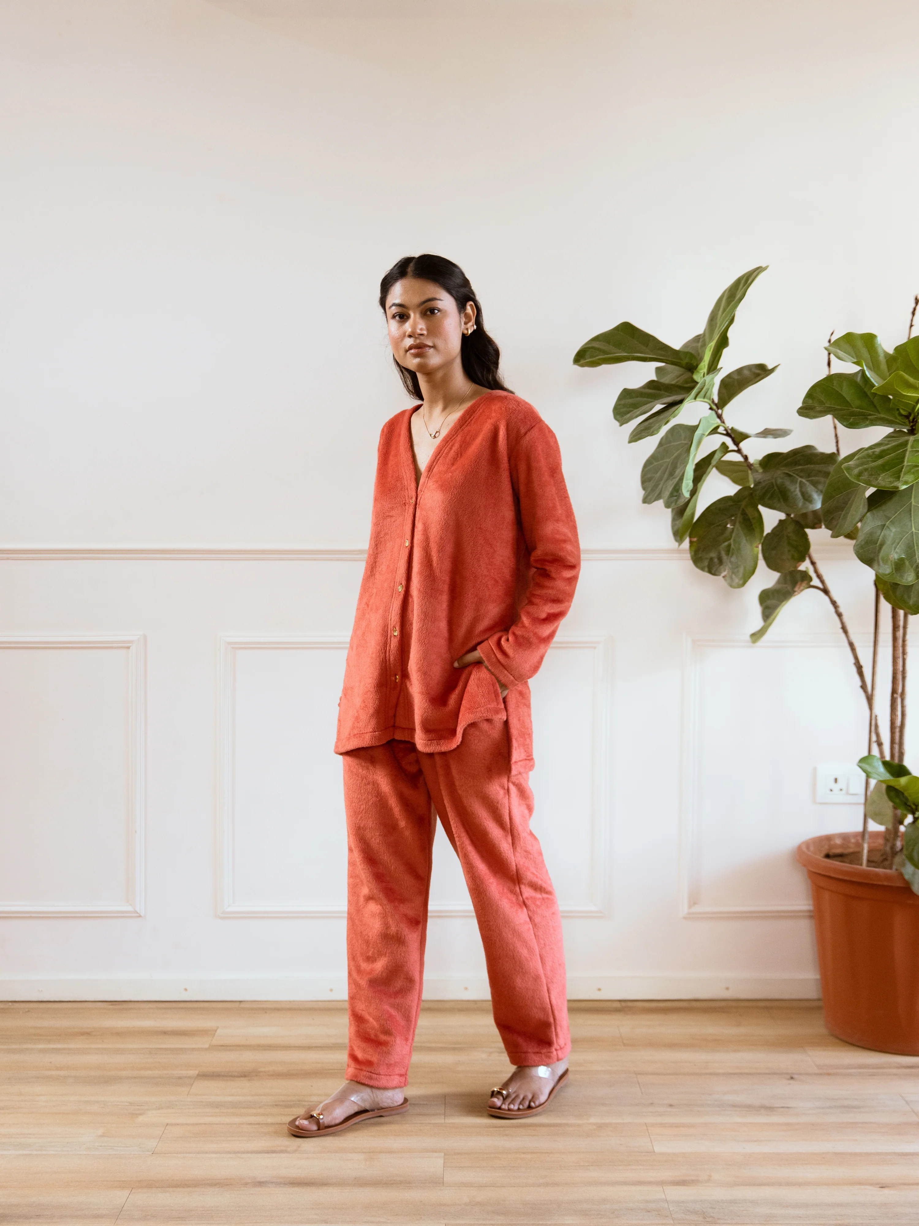 Rust Super Soft Woollen Cardigan Set - Image 6