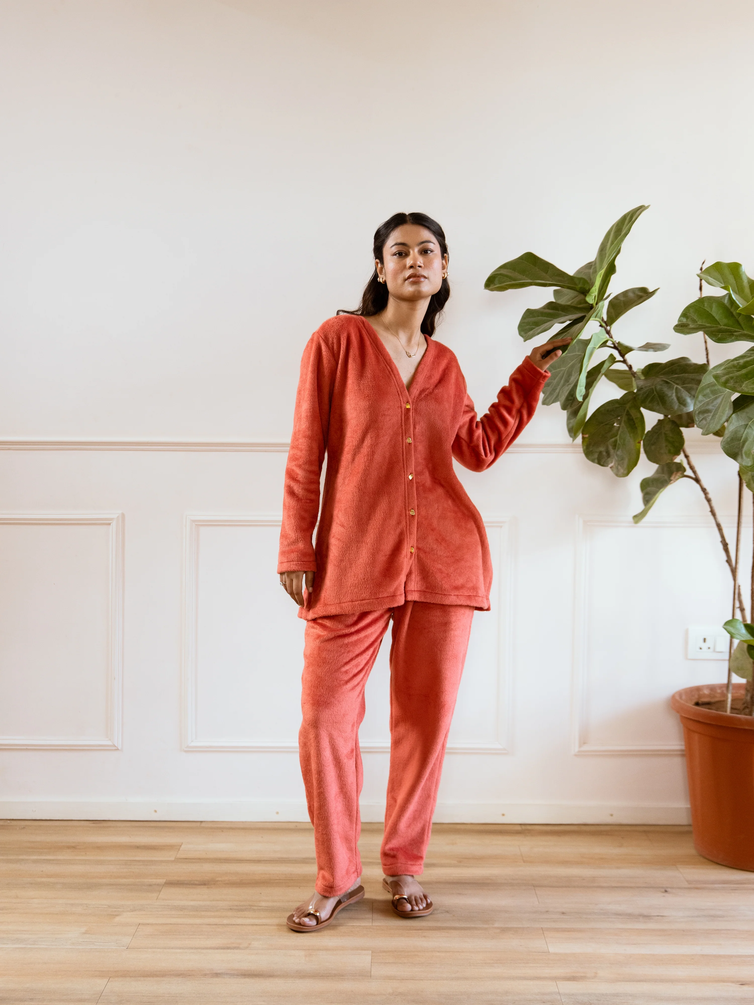 Rust Super Soft Woollen Cardigan Set - Image 9