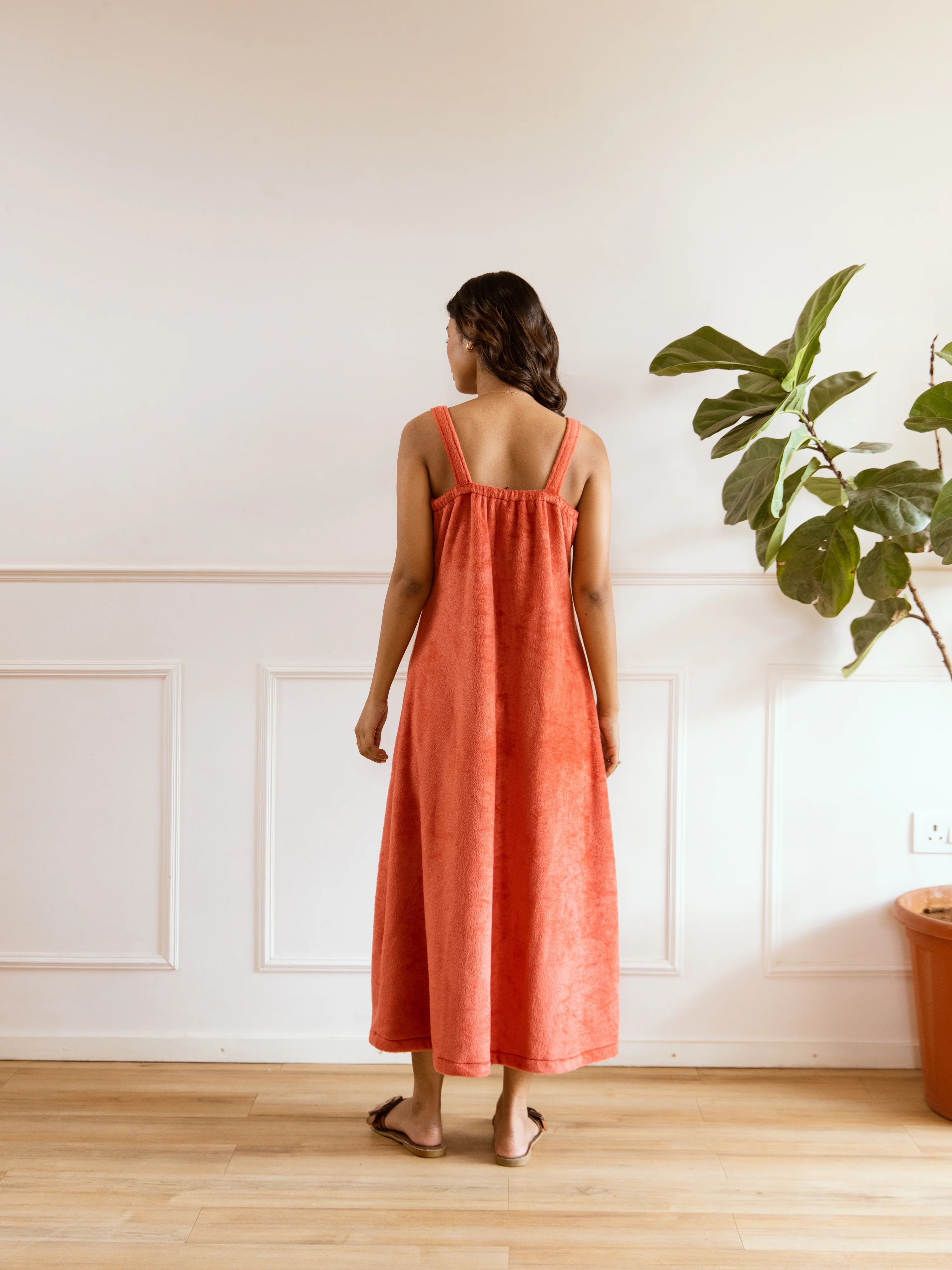 Rust Super Soft Woollen Maxi & Shrug Set - Image 5