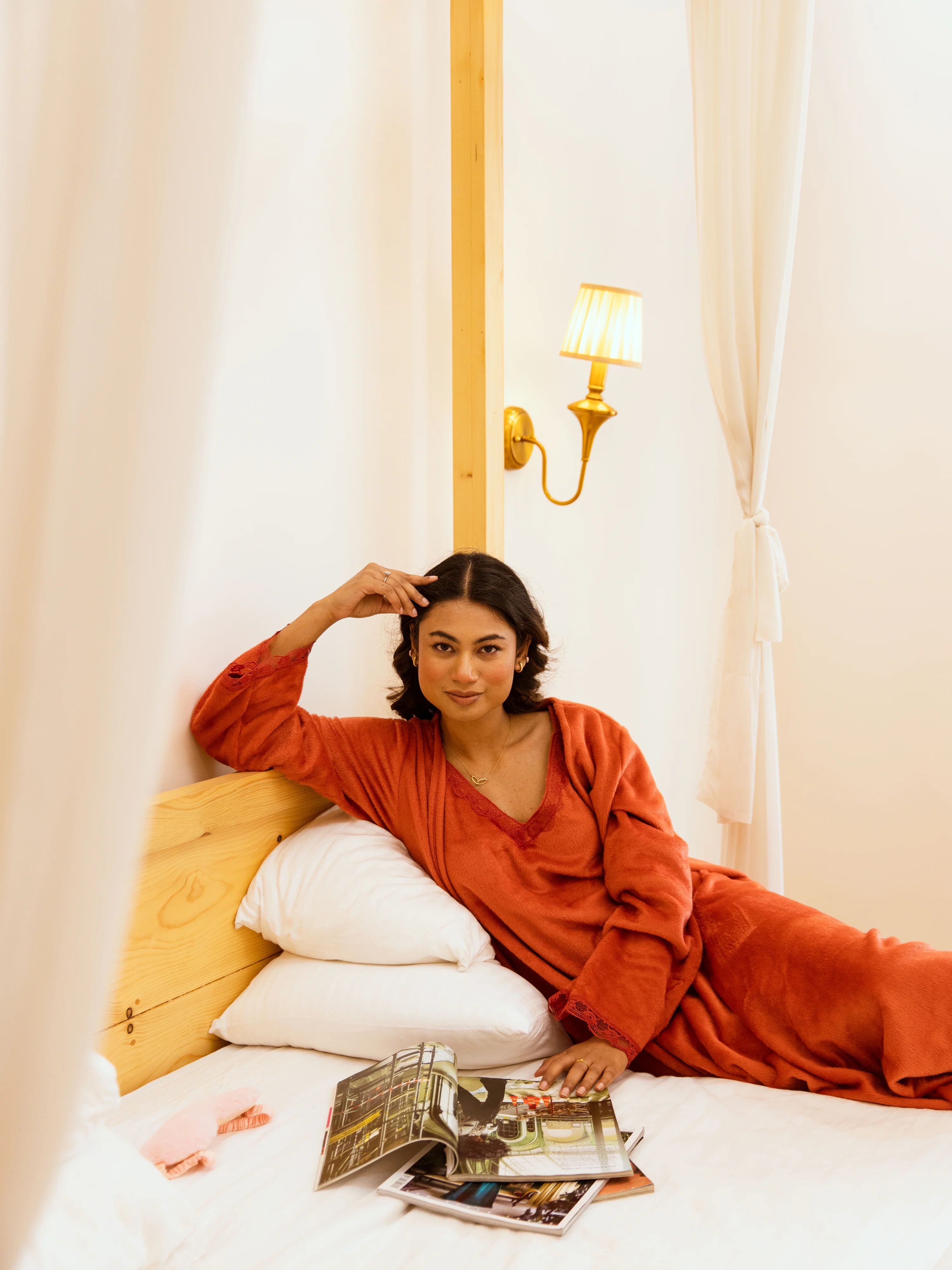 Rust Super Soft Woollen Maxi & Shrug Set - Image 6