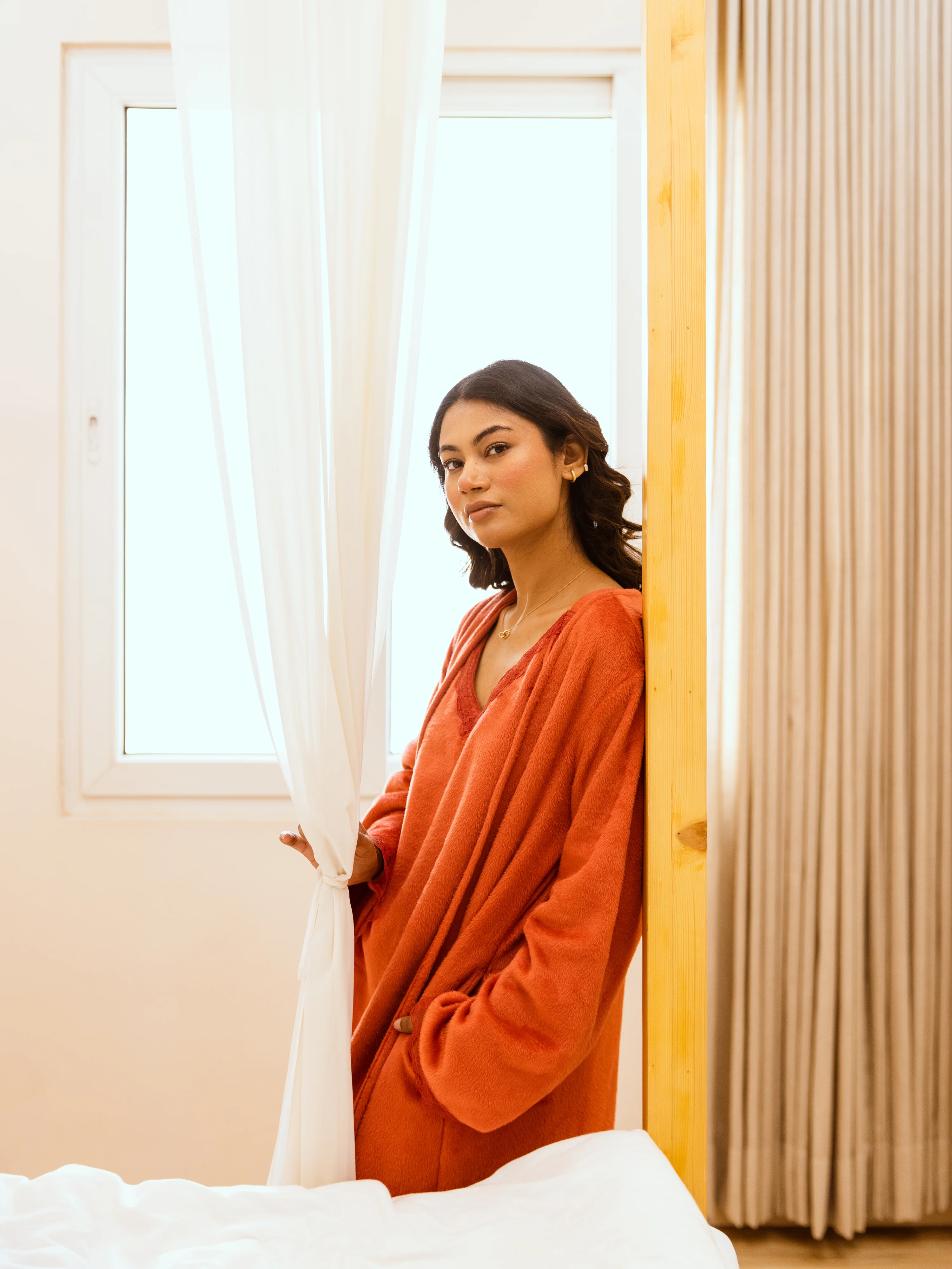 Rust Super Soft Woollen Maxi & Shrug Set - Image 8