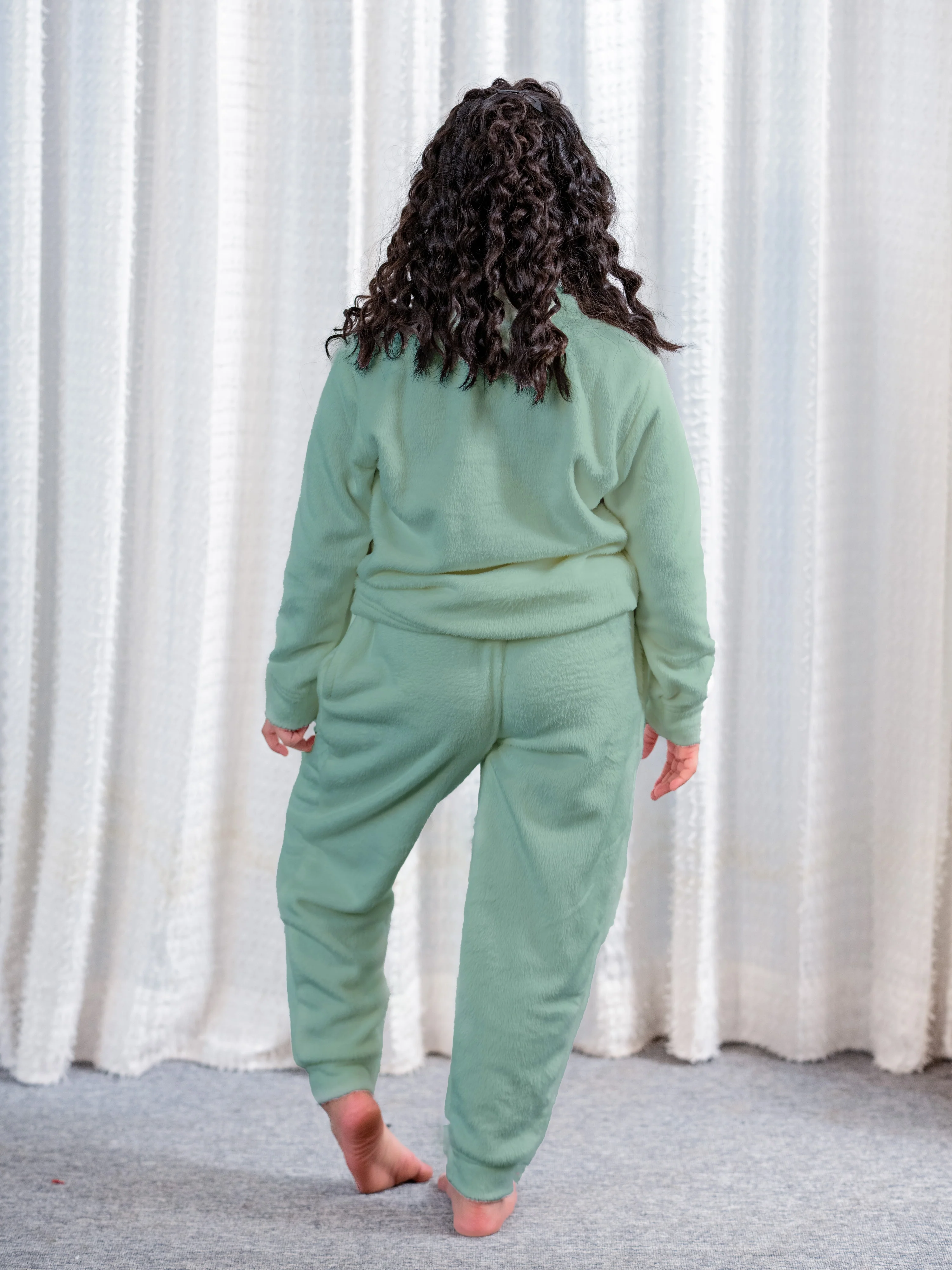 Sea Green Super Soft Unisex Kids Woollen Embroidered Sweatshirt Set - Image 8
