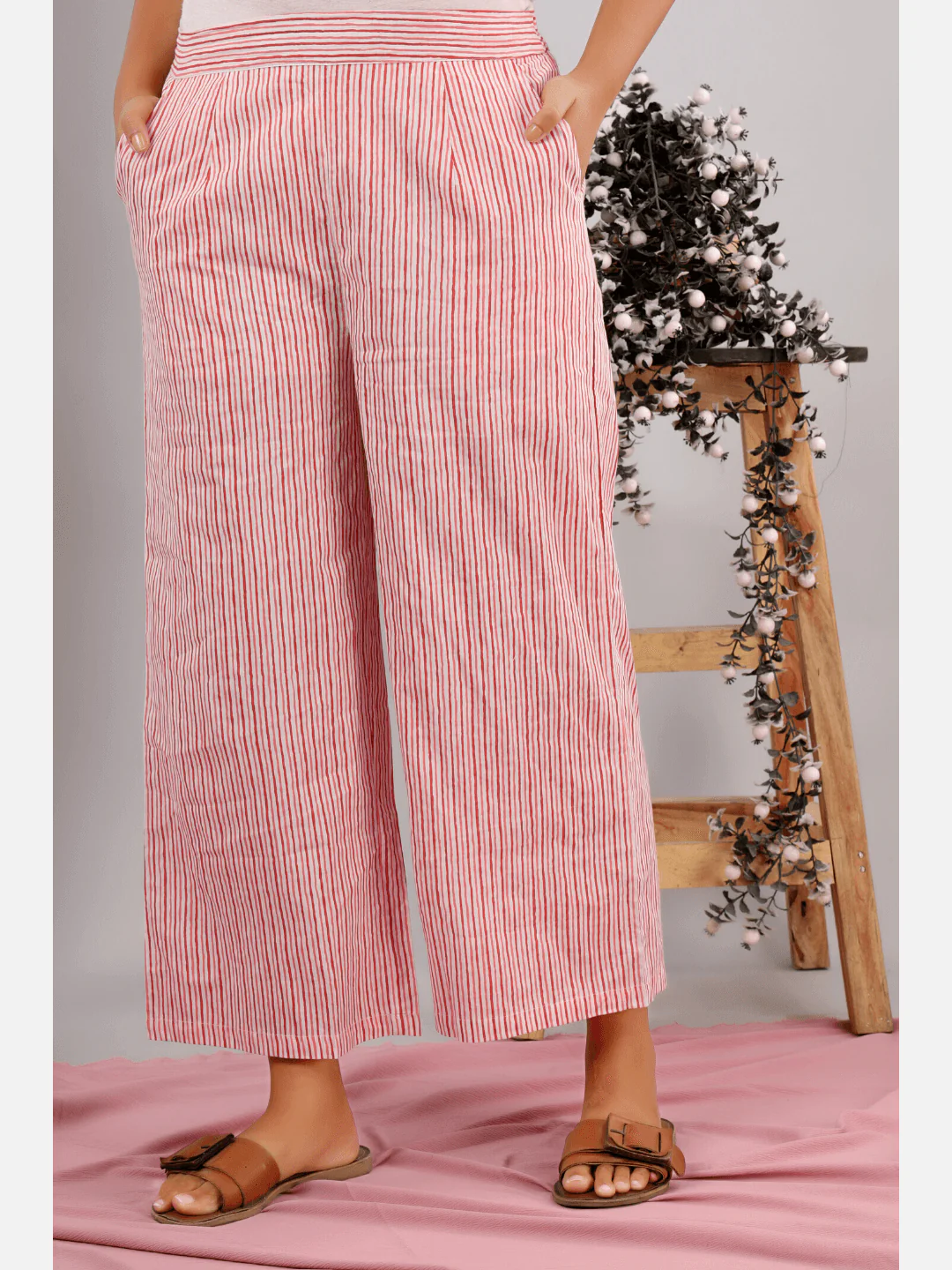 Coral Blush Block Printed cotton Lounge Wear - Image 5