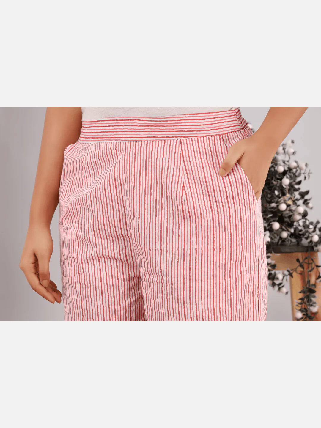 Coral Blush Block Printed cotton Lounge Wear - Image 6