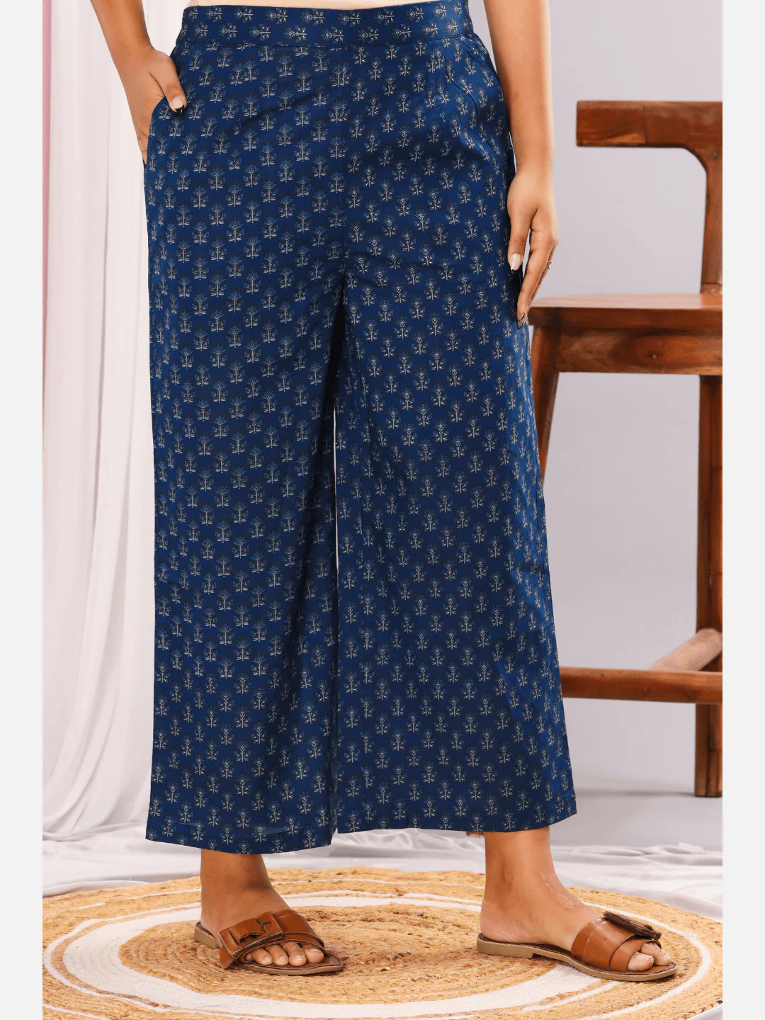 Space Blue Cotton Loungewear - Image 7