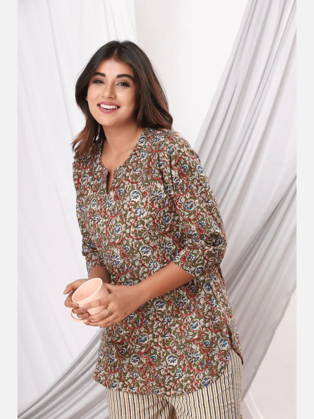 Olive  cotton Loungewear - Image 2
