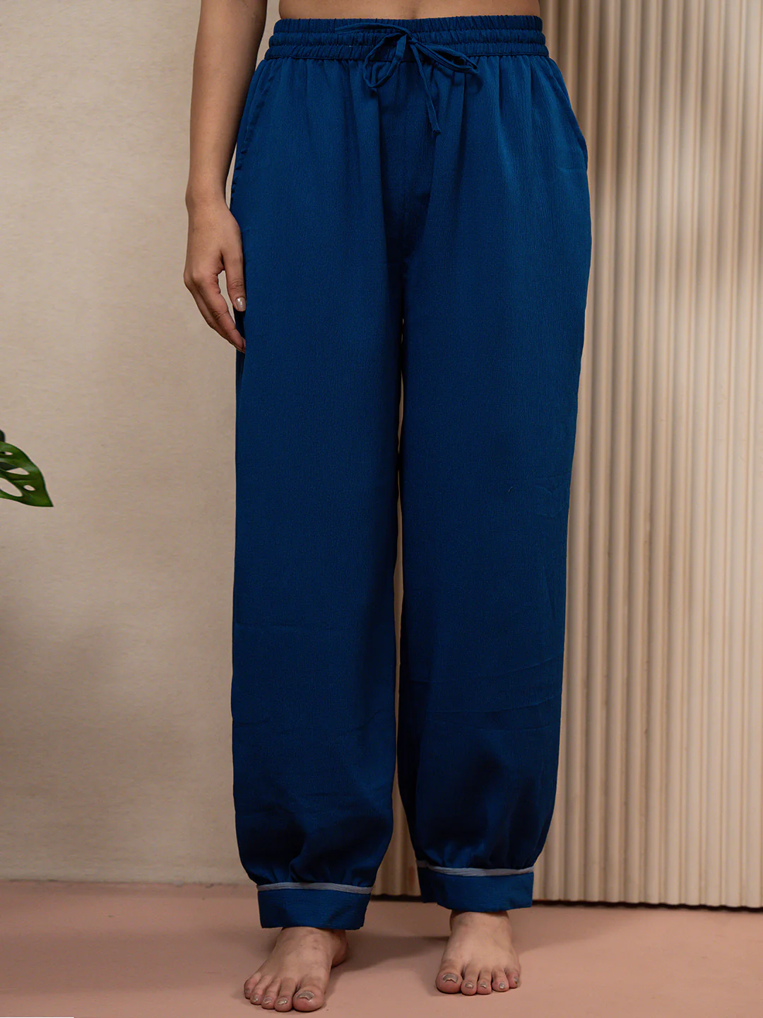 Classic Blue Soft Crepe Patiala Co-Ord Set - Image 11