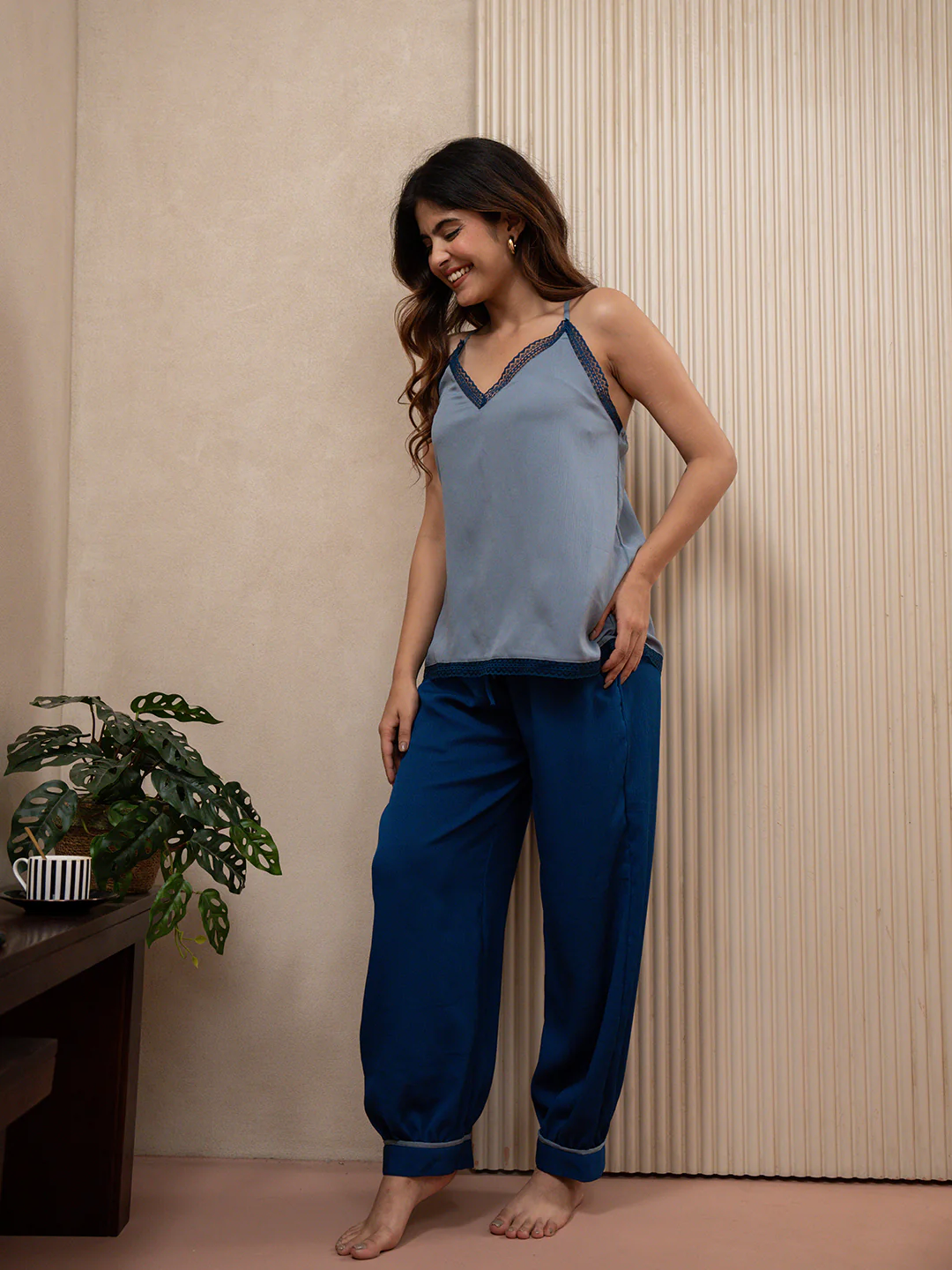 Classic Blue Soft Crepe Patiala Co-Ord Set - Image 6
