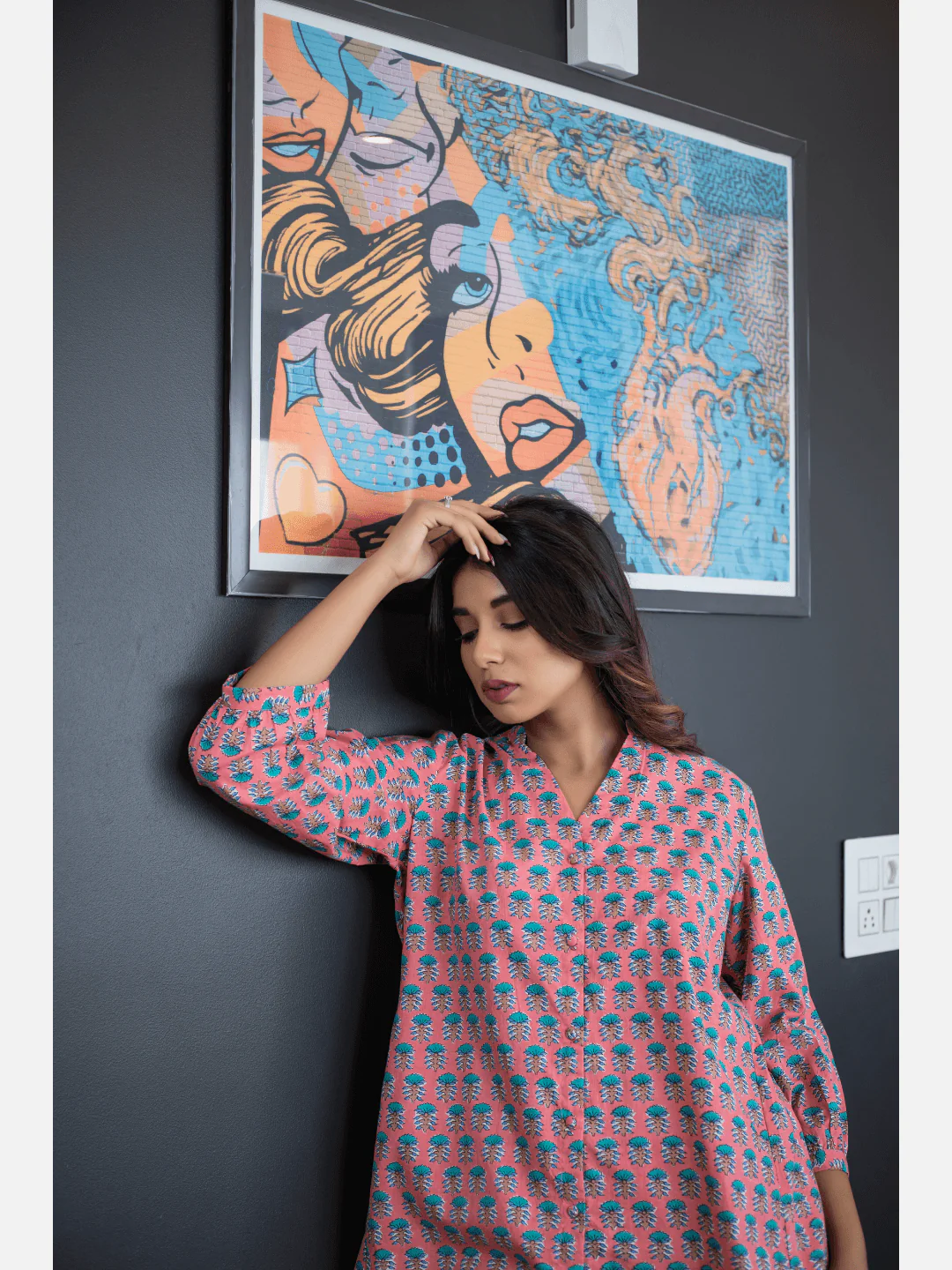 Smooth Pink back pleated Cotton Loungewear - Image 11