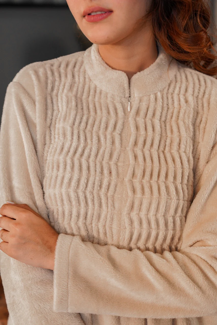 Super Soft Beige pleated Woollen Maxi - Image 2