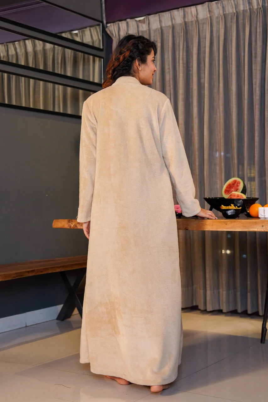 Super Soft Beige pleated Woollen Maxi - Image 4
