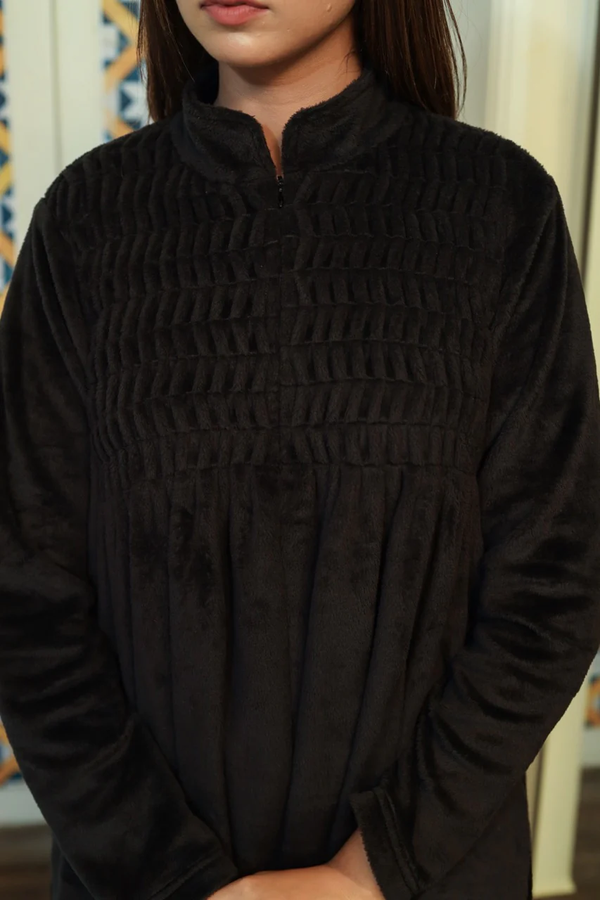Super Soft Black pleated Woollen Maxi - Image 3