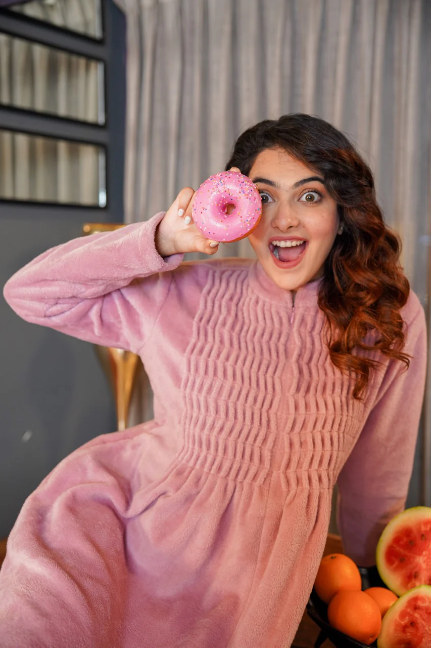 Super Soft Candy Pink pleated Woollen Maxi - Image 2