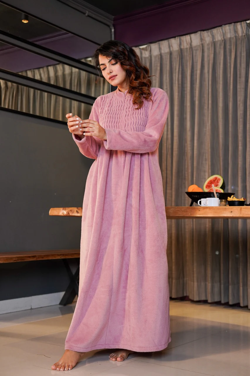 Super Soft Candy Pink pleated Woollen Maxi - Image 9