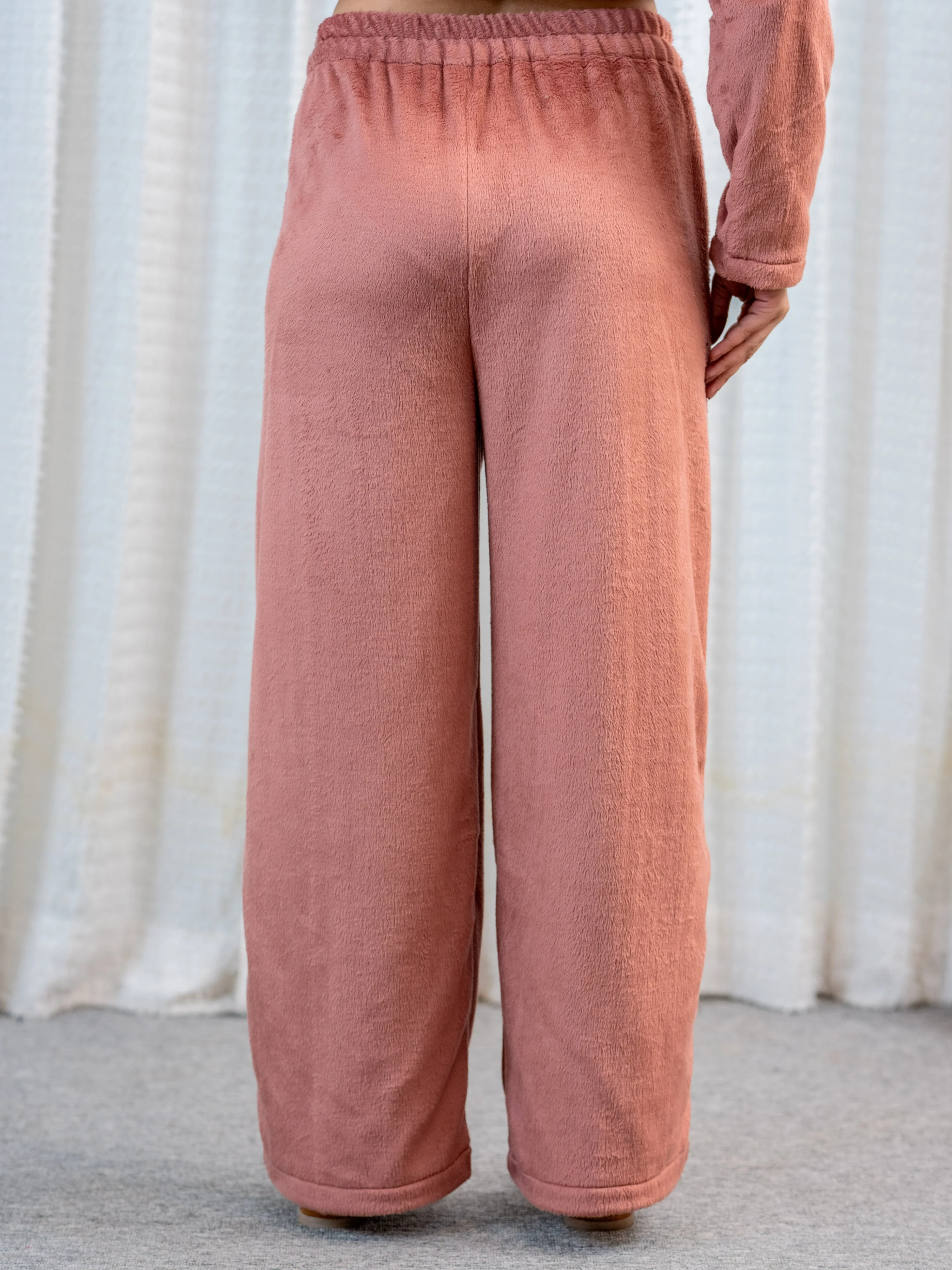 Super Soft Dusty Pink Pleated Long Kurta Woollen Set - Image 11