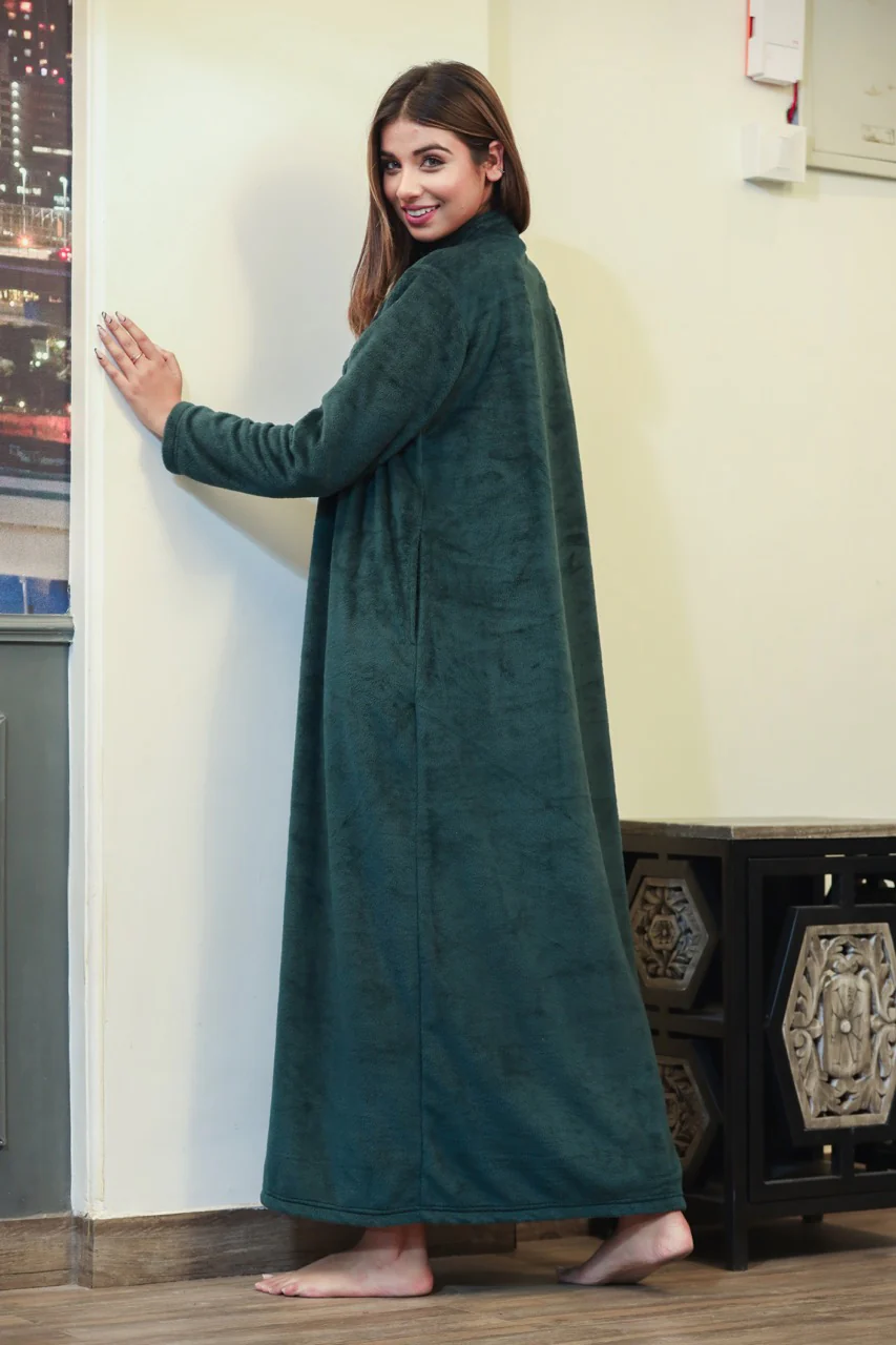 Super Soft Emerald Green pleated Woollen Maxi - Image 3
