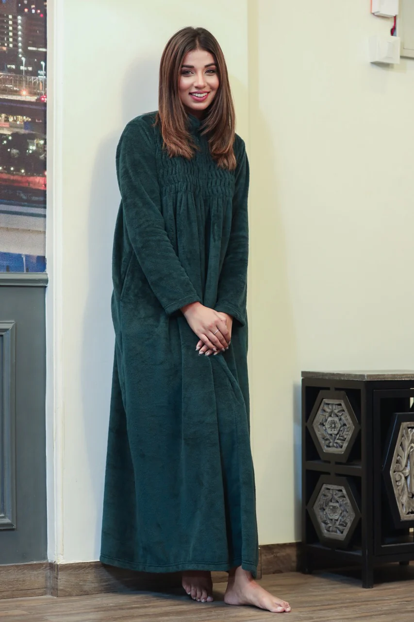 Super Soft Emerald Green pleated Woollen Maxi - Image 6