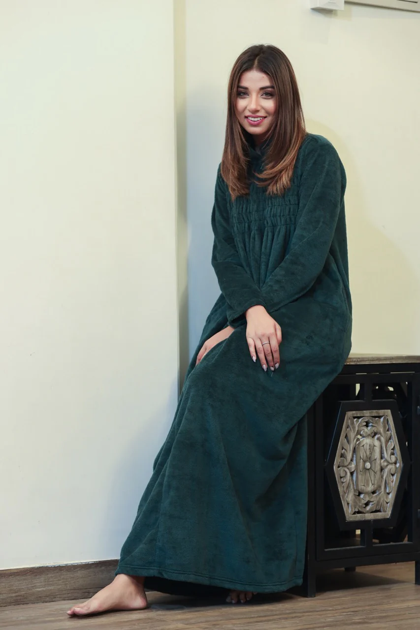 Super Soft Emerald Green pleated Woollen Maxi - Image 7