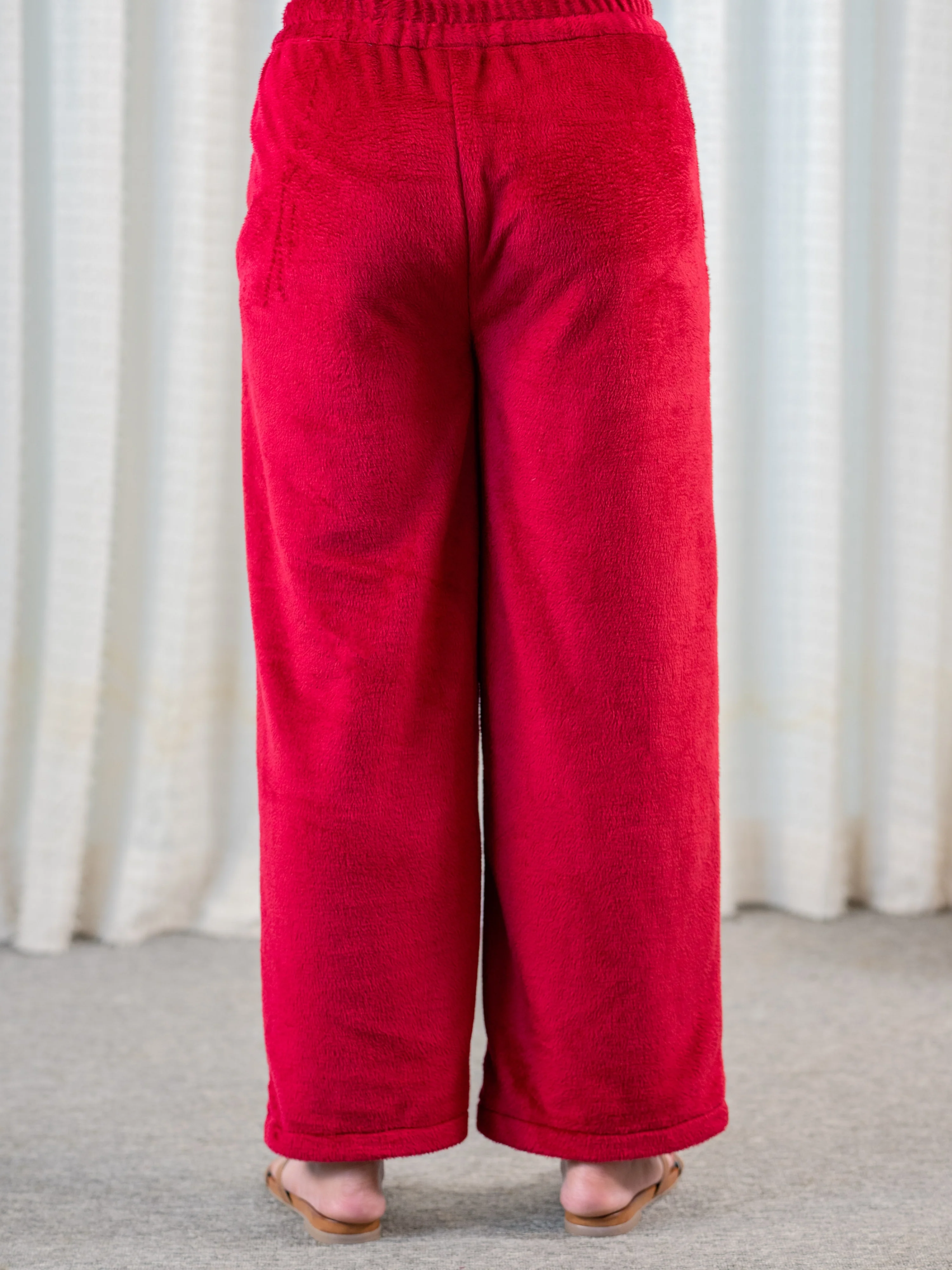 Super Soft Maroon Classic Pleated Woollen Set - Image 9