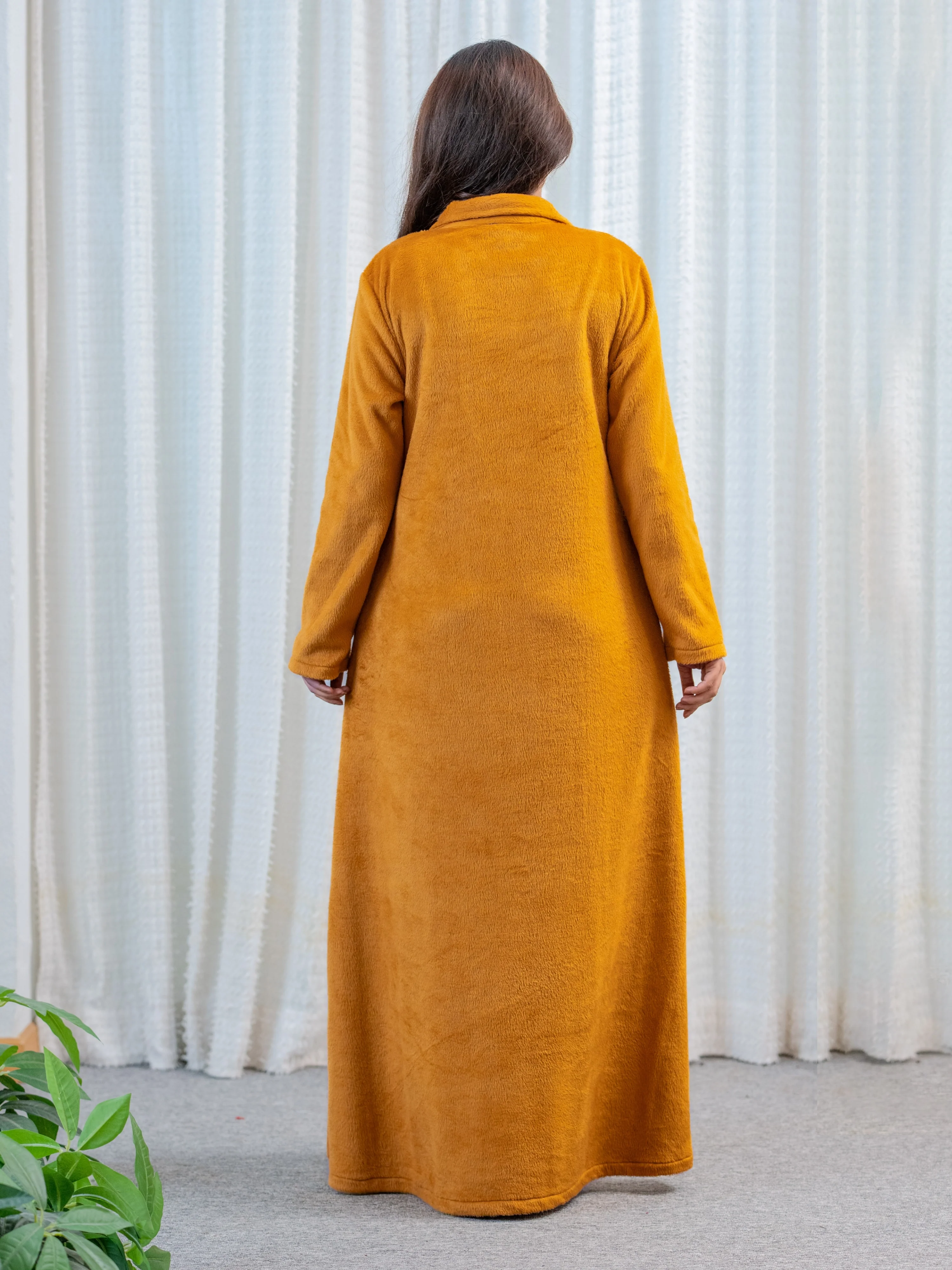 Super Soft Mustard Collared Woollen Maxi - Image 7