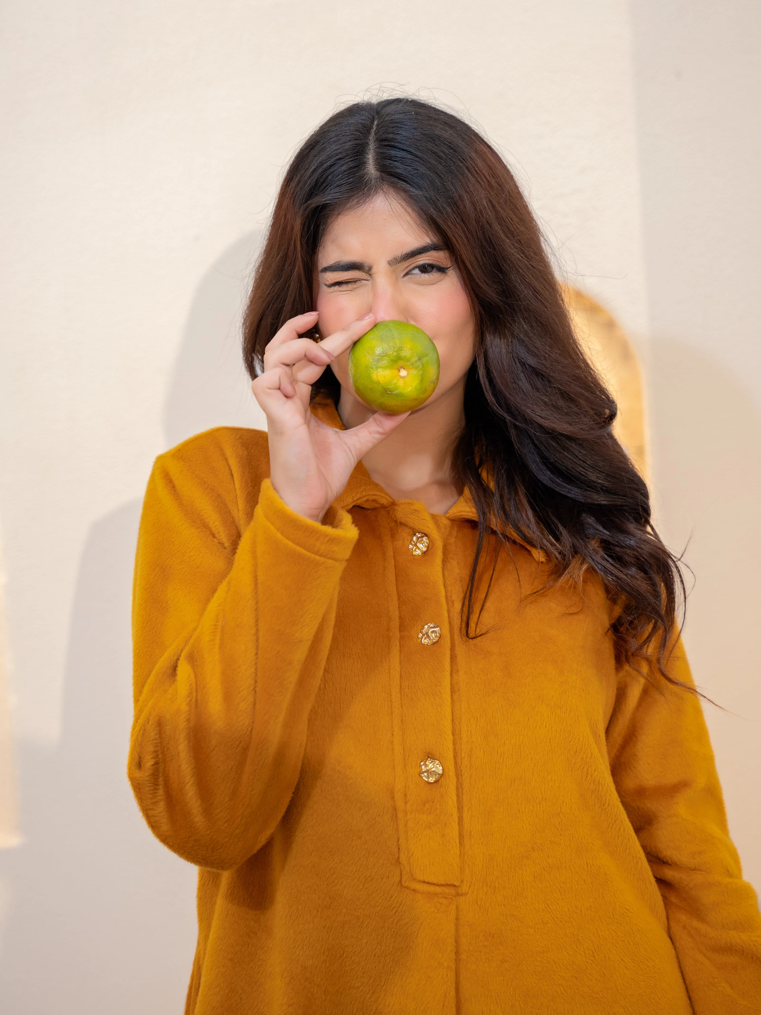 Super Soft Mustard Collared Woollen Maxi - Image 8