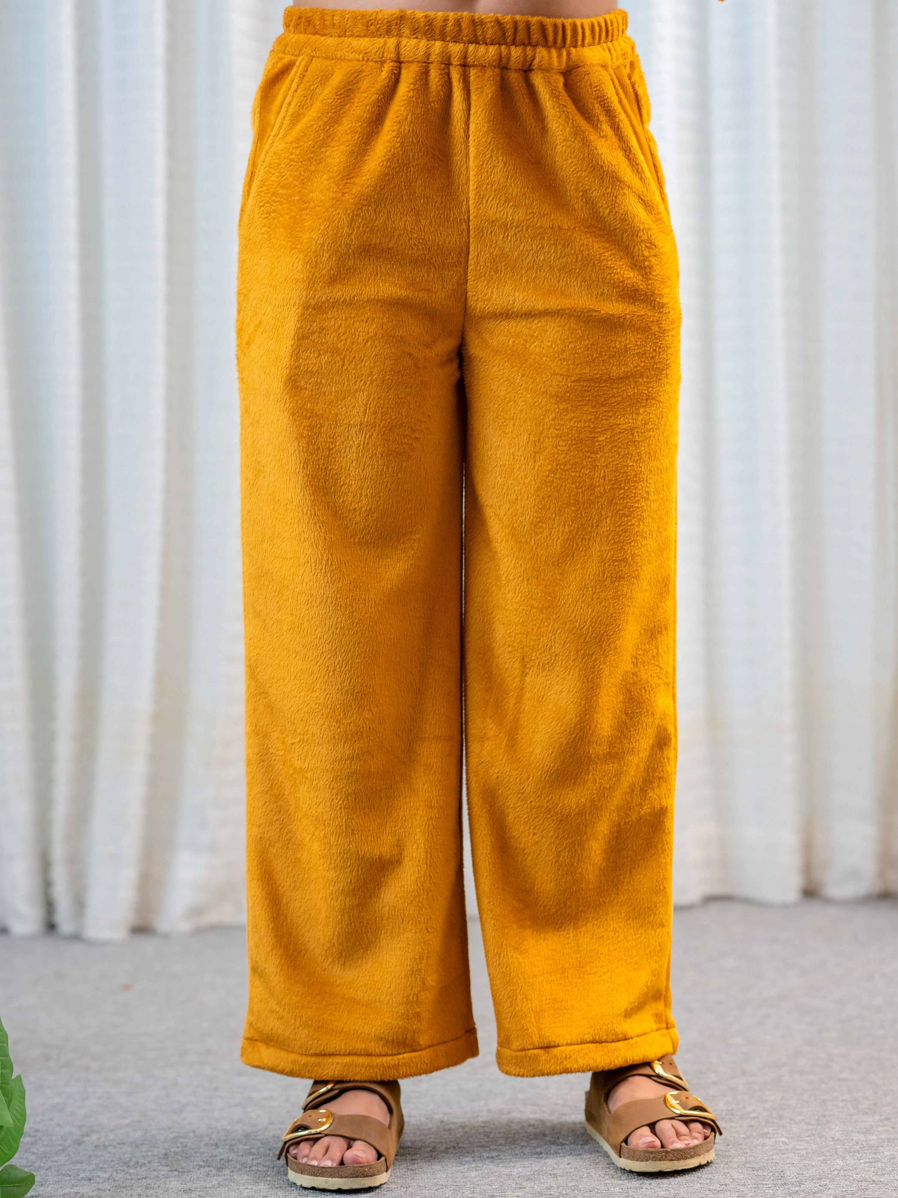 PinTuck Mustard Long Kurta Super Soft Woollen Set - Image 7