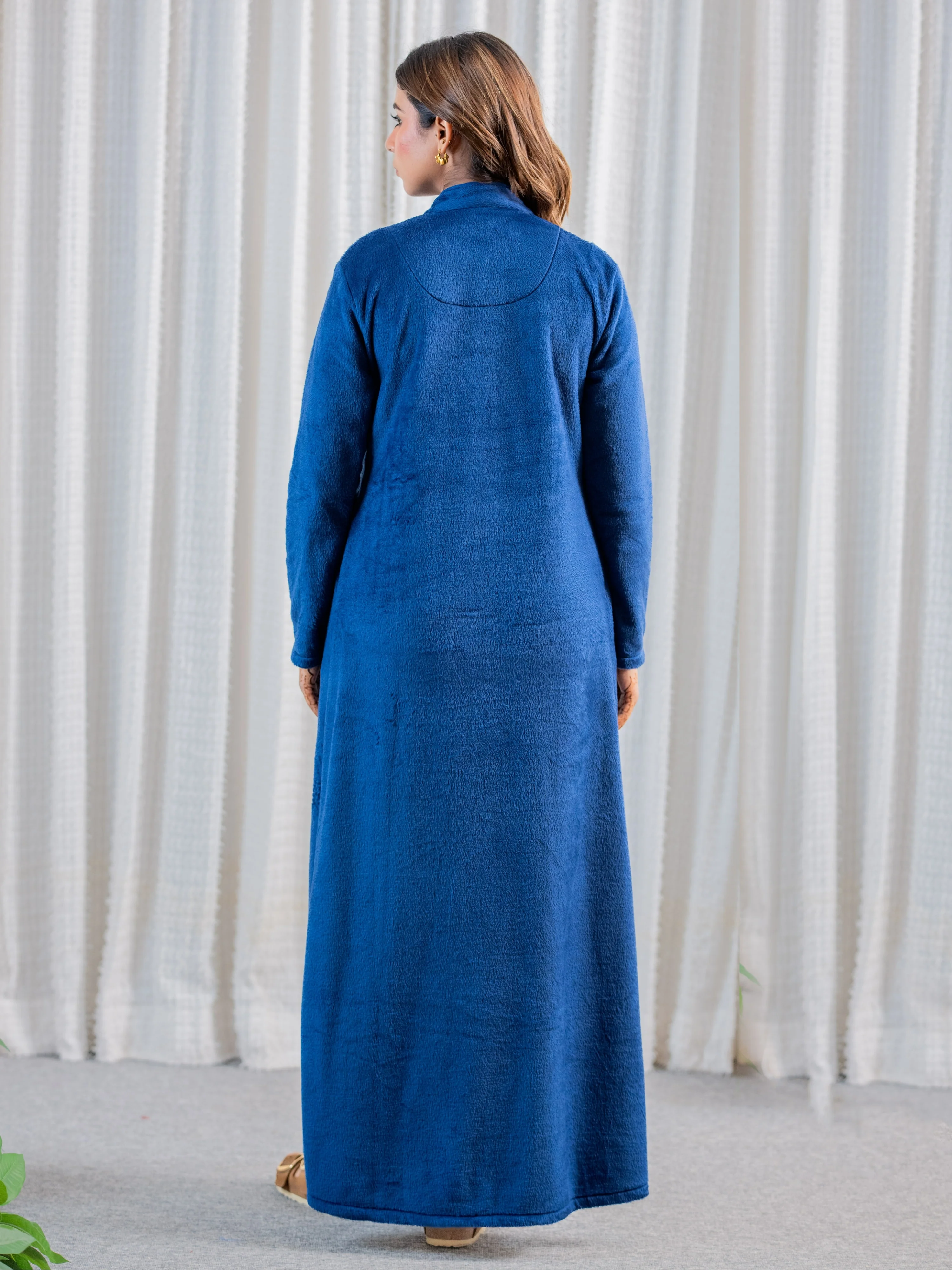 Super Soft Navy Blue pleated Woollen Maxi - Image 9