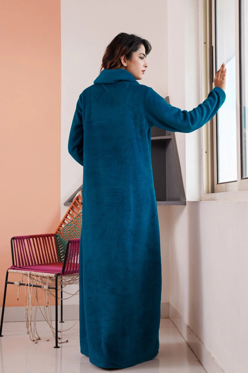 Super Soft Teal V Neck Woollen Maxi - Image 15