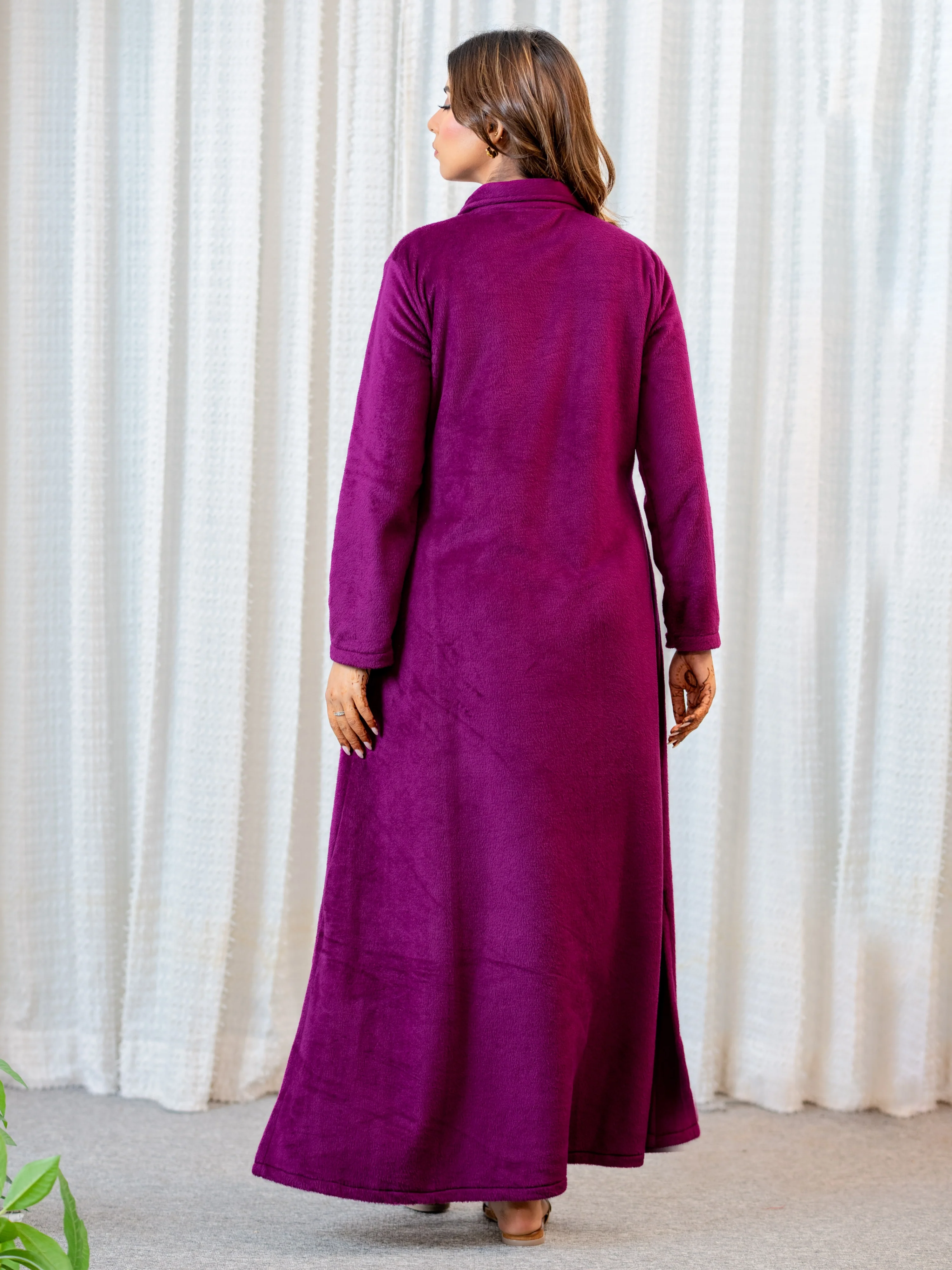 Super Soft Wine Collared Woollen Maxi - Image 10