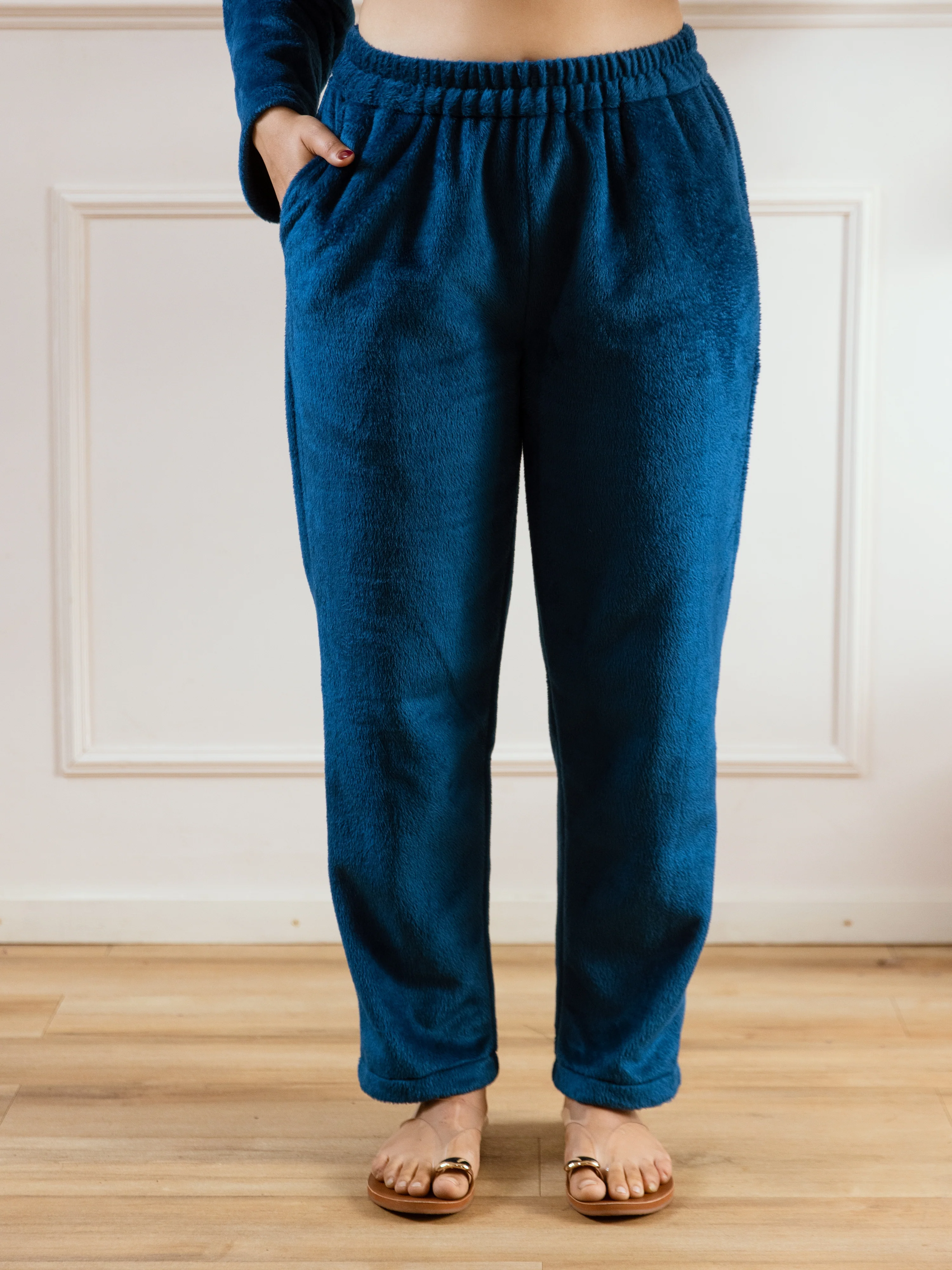 Teal Blue Super Soft Woollen Cardigan Set - Image 10