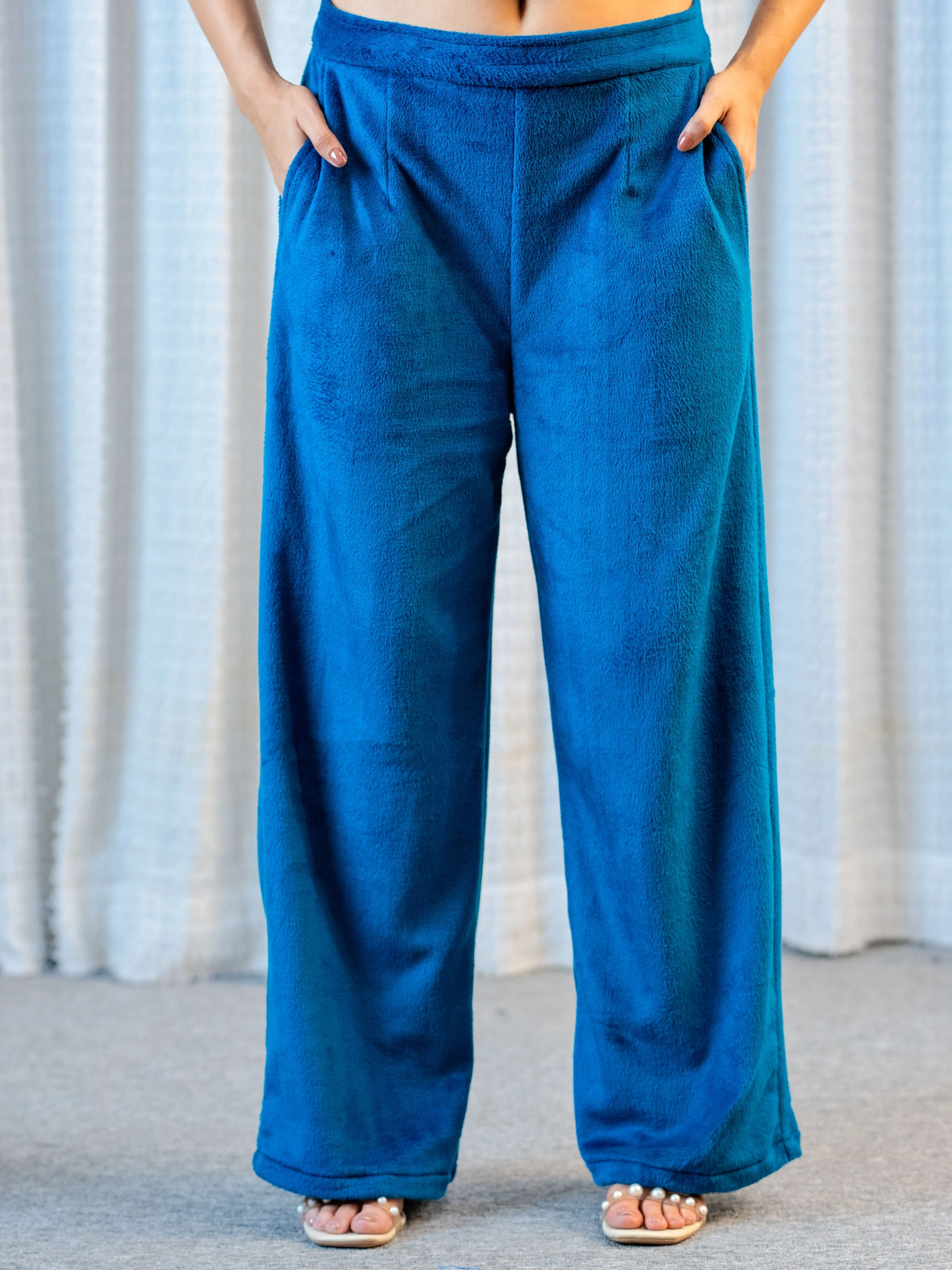 Teal Super Soft Woollen 3 Piece Robe Set - Image 13