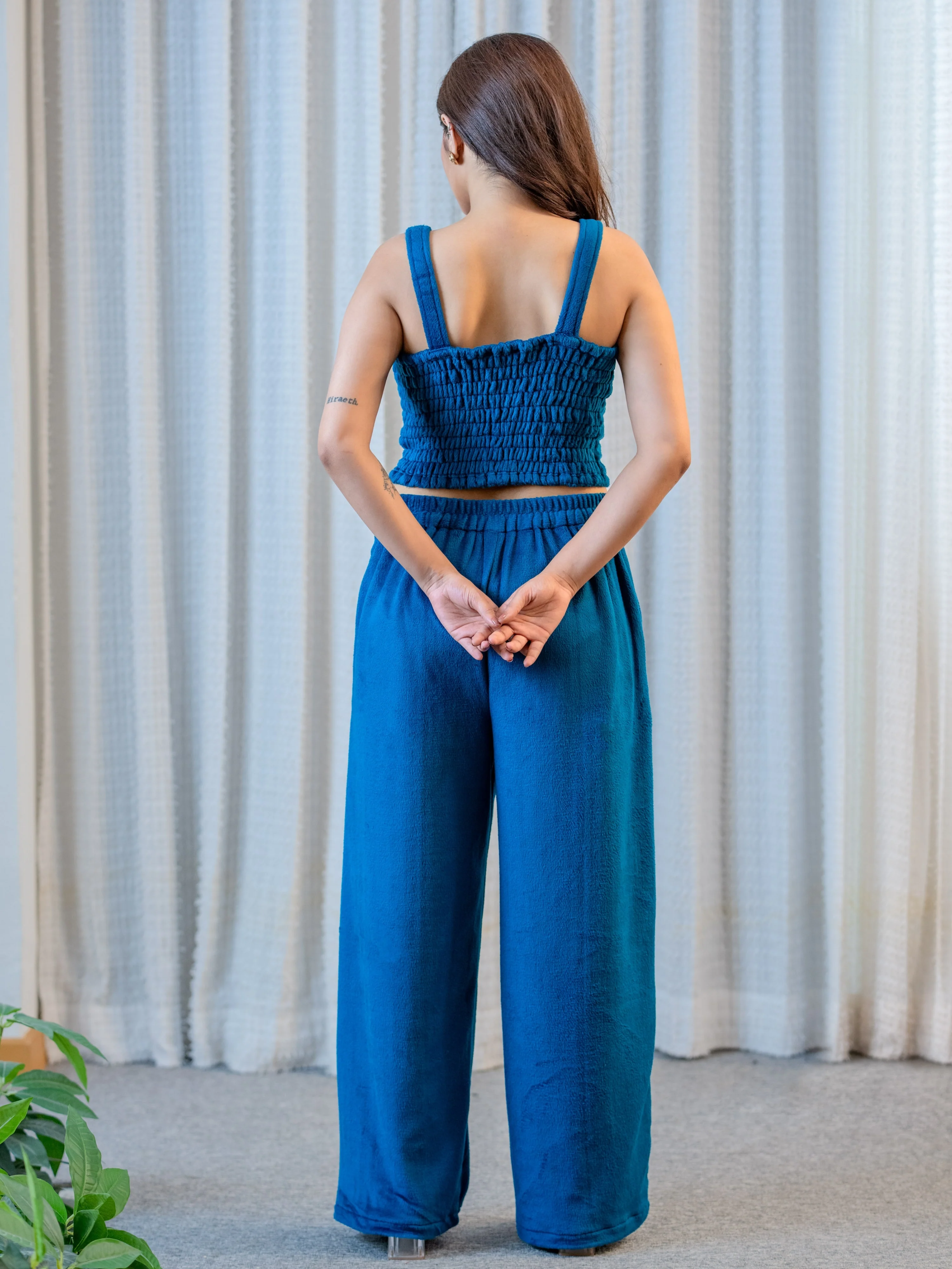 Teal Super Soft Woollen 3 Piece Robe Set - Image 15