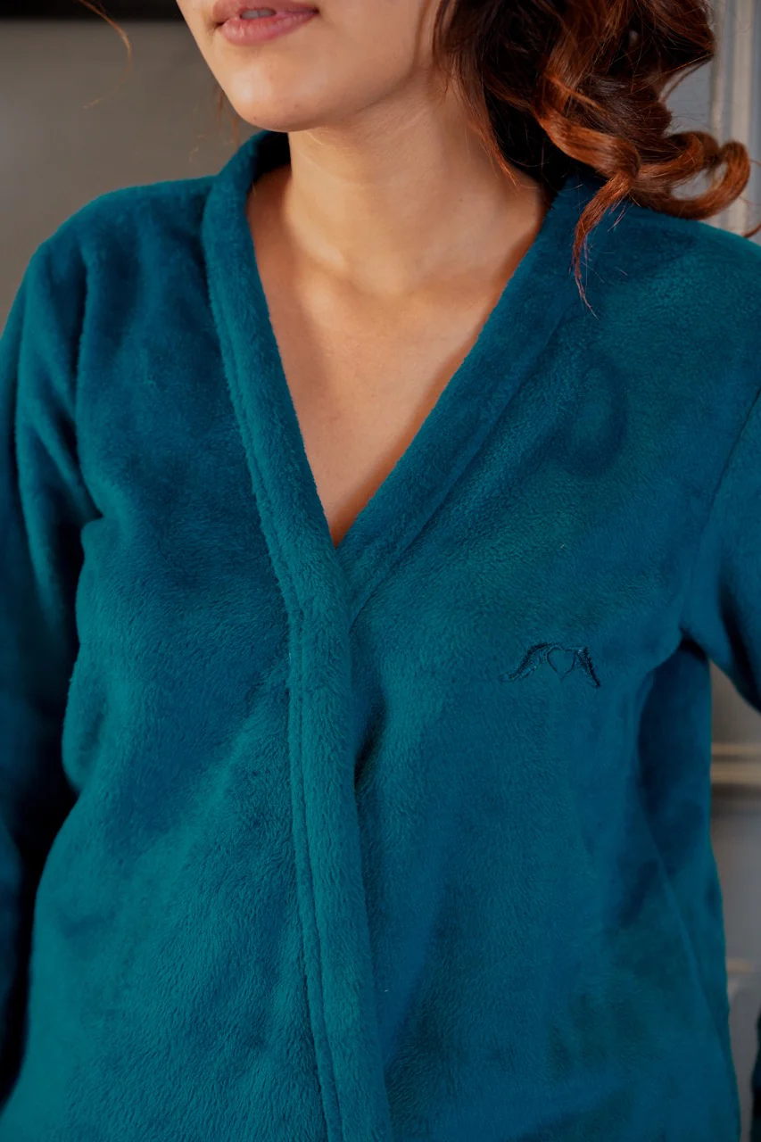 Teal Super Soft Woollen Adjustable Wrap Set - Image 10