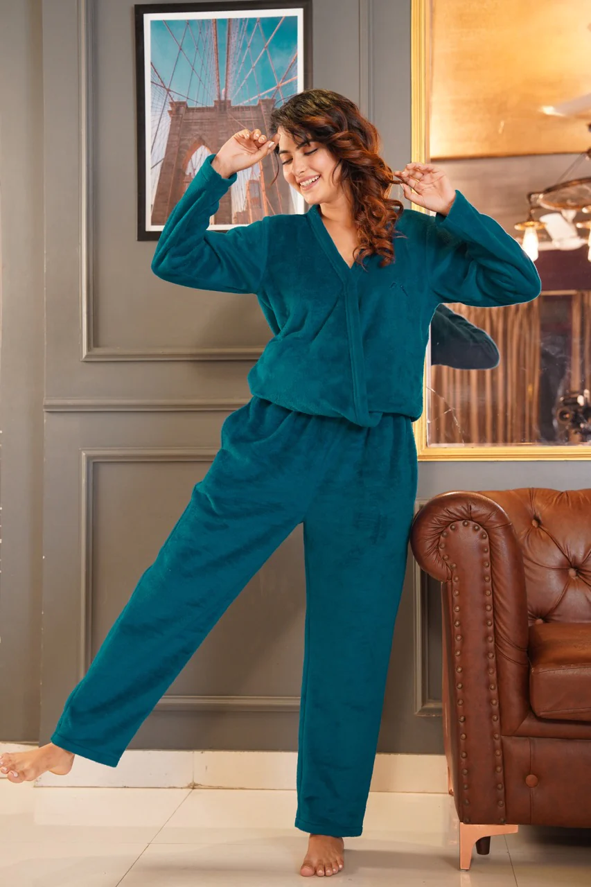 Teal Super Soft Woollen Adjustable Wrap Set - Image 3
