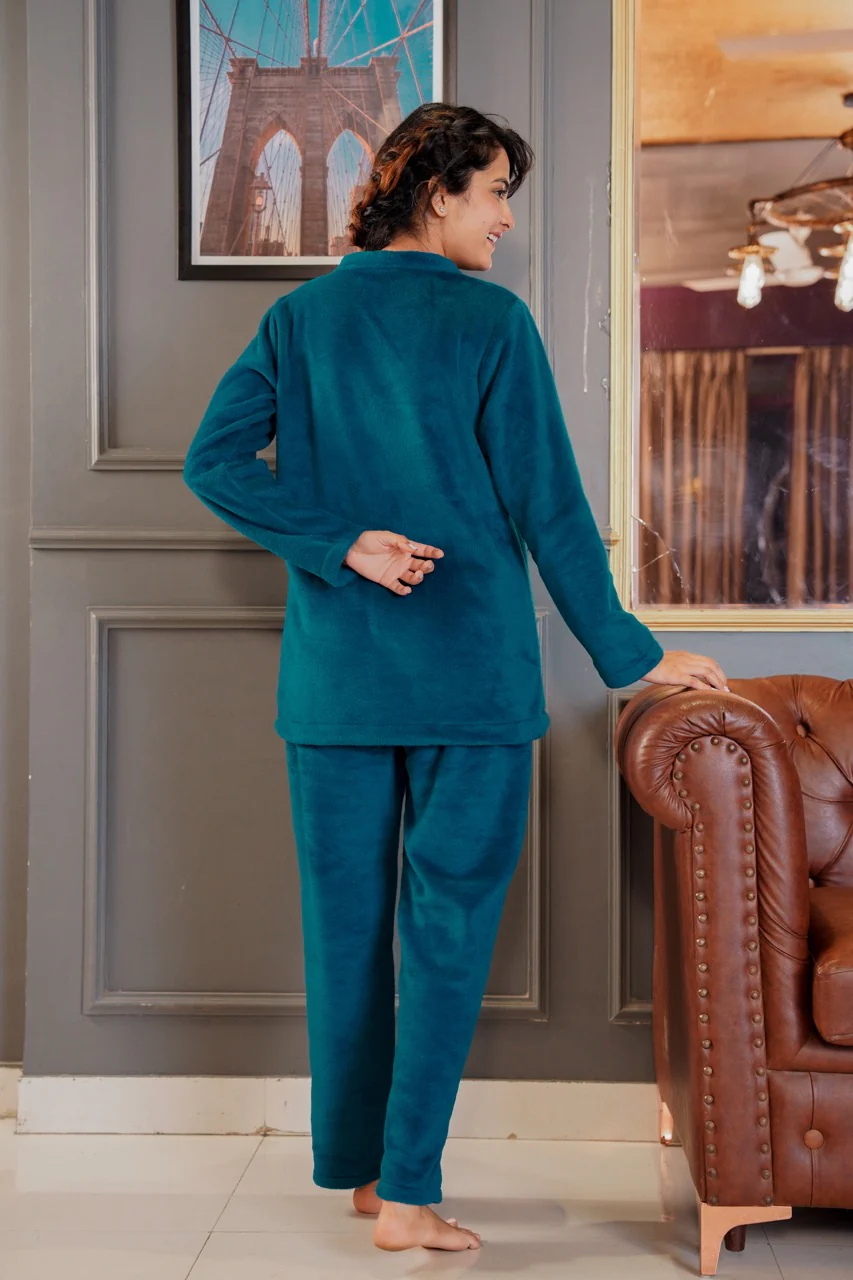 Teal Super Soft Woollen Adjustable Wrap Set - Image 4