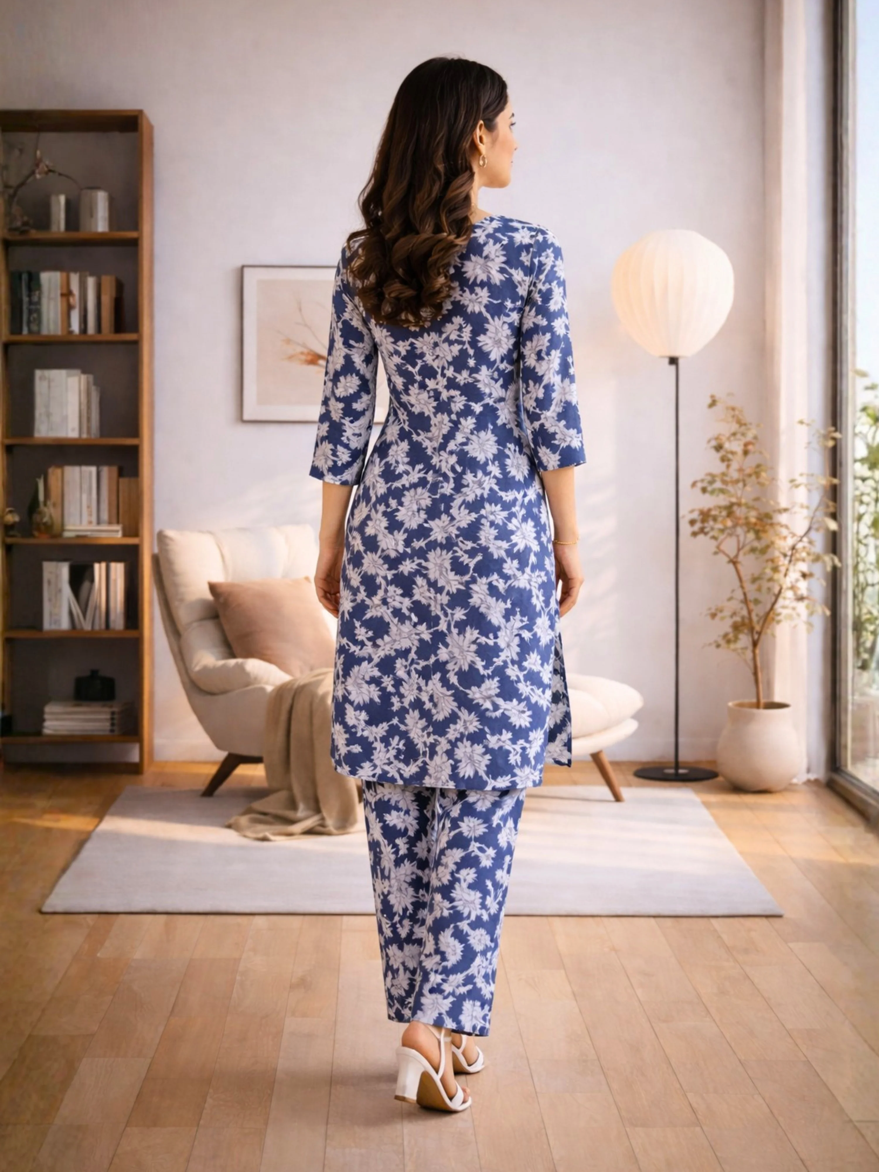 Tropical Indigo Petal Whisper Dori Tie Co-Ord Set - Image 5