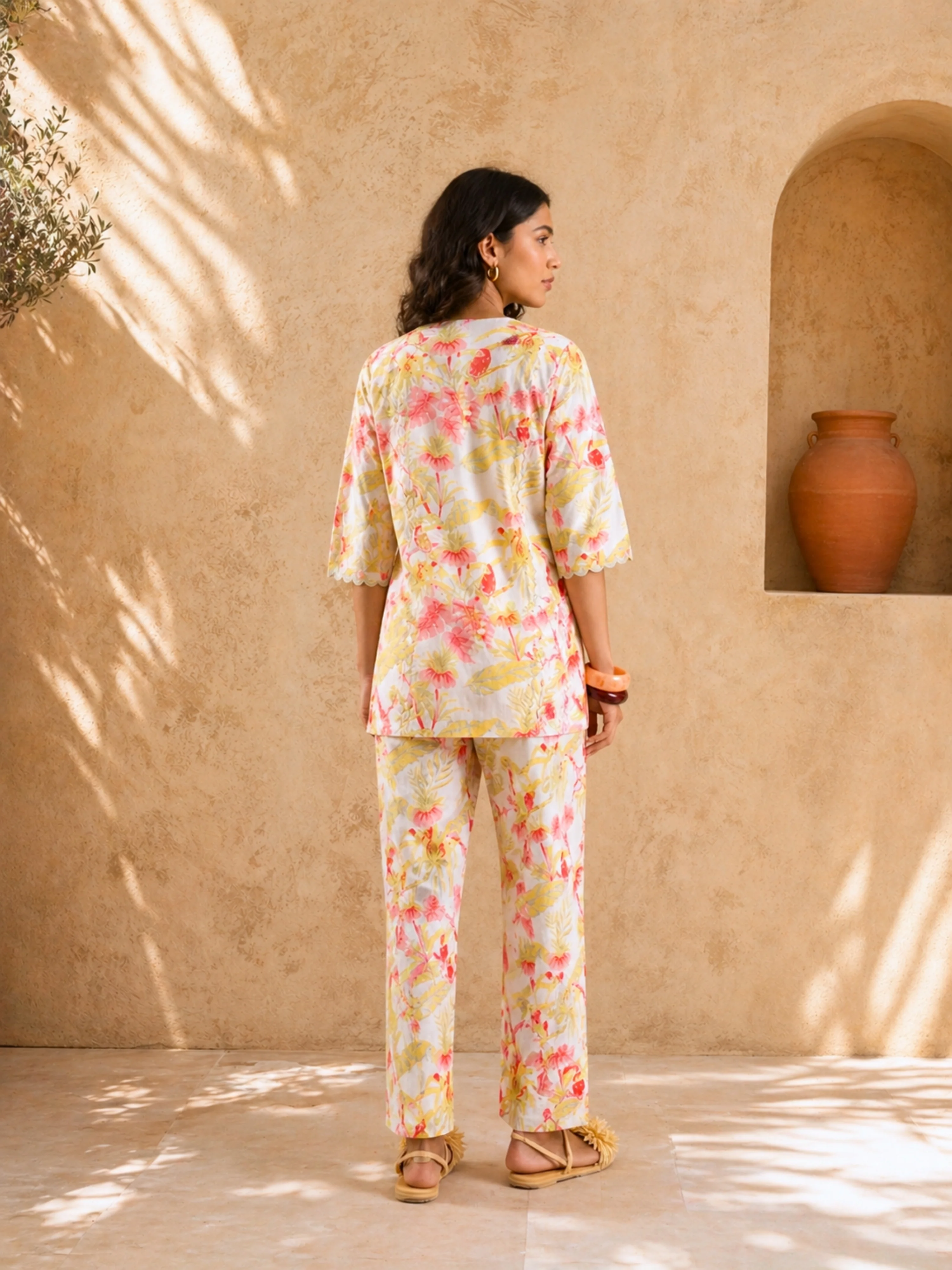 Tropical Pearl Garden Bloom Round Collar Co-Ord Set - Image 5