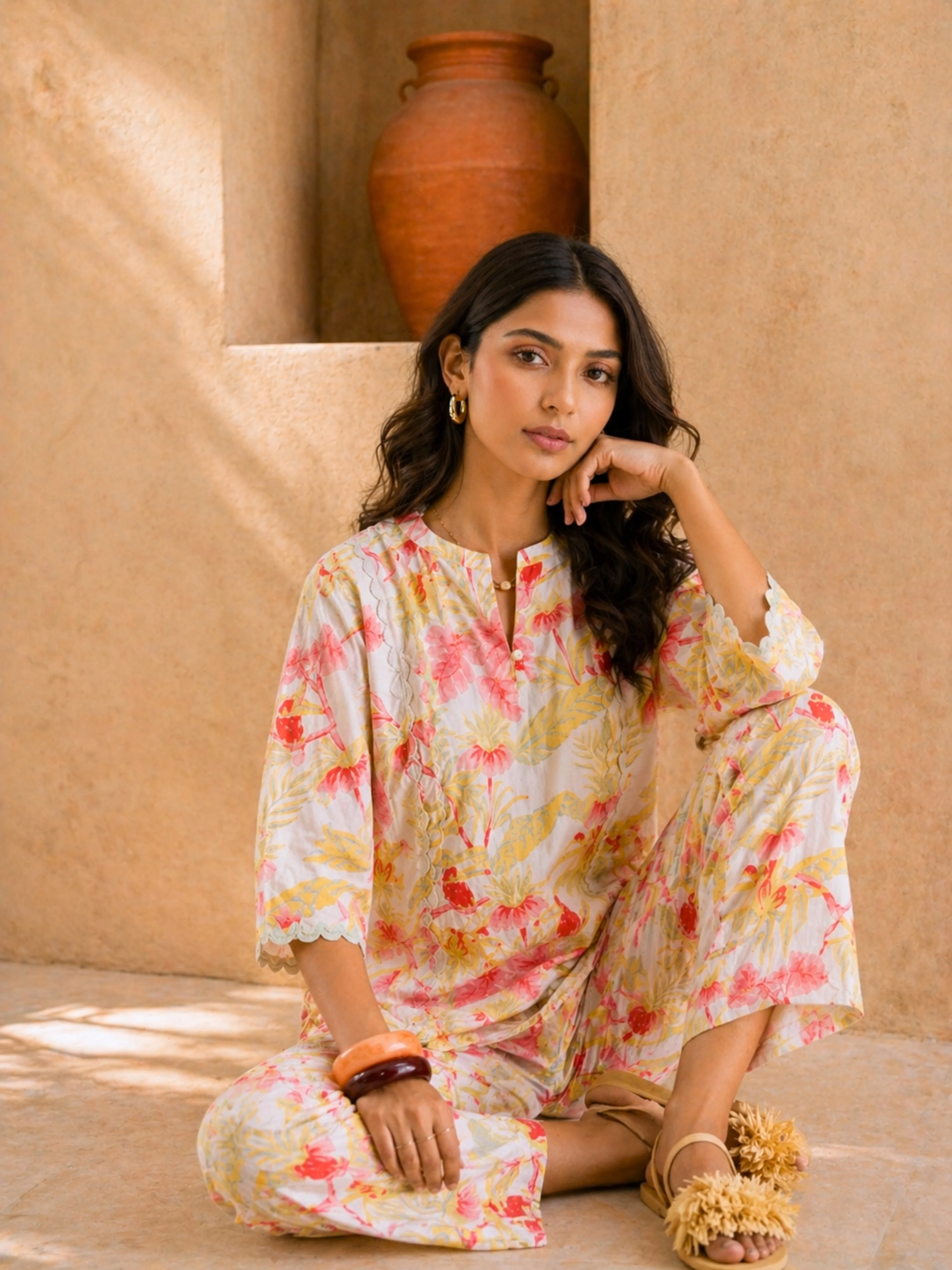 Tropical Pearl Garden Bloom Round Collar Co-Ord Set - Image 6