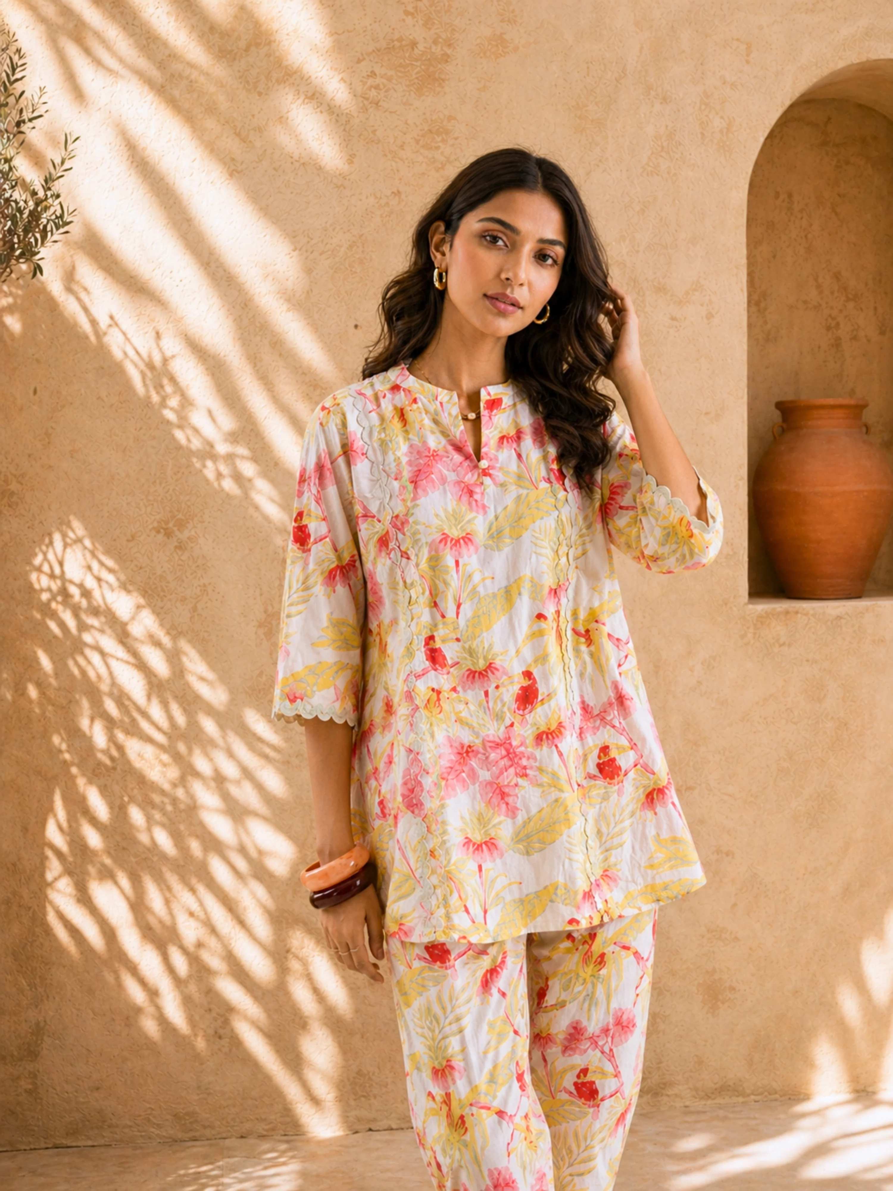 Tropical Pearl Garden Bloom Round Collar Co-Ord Set - Image 7