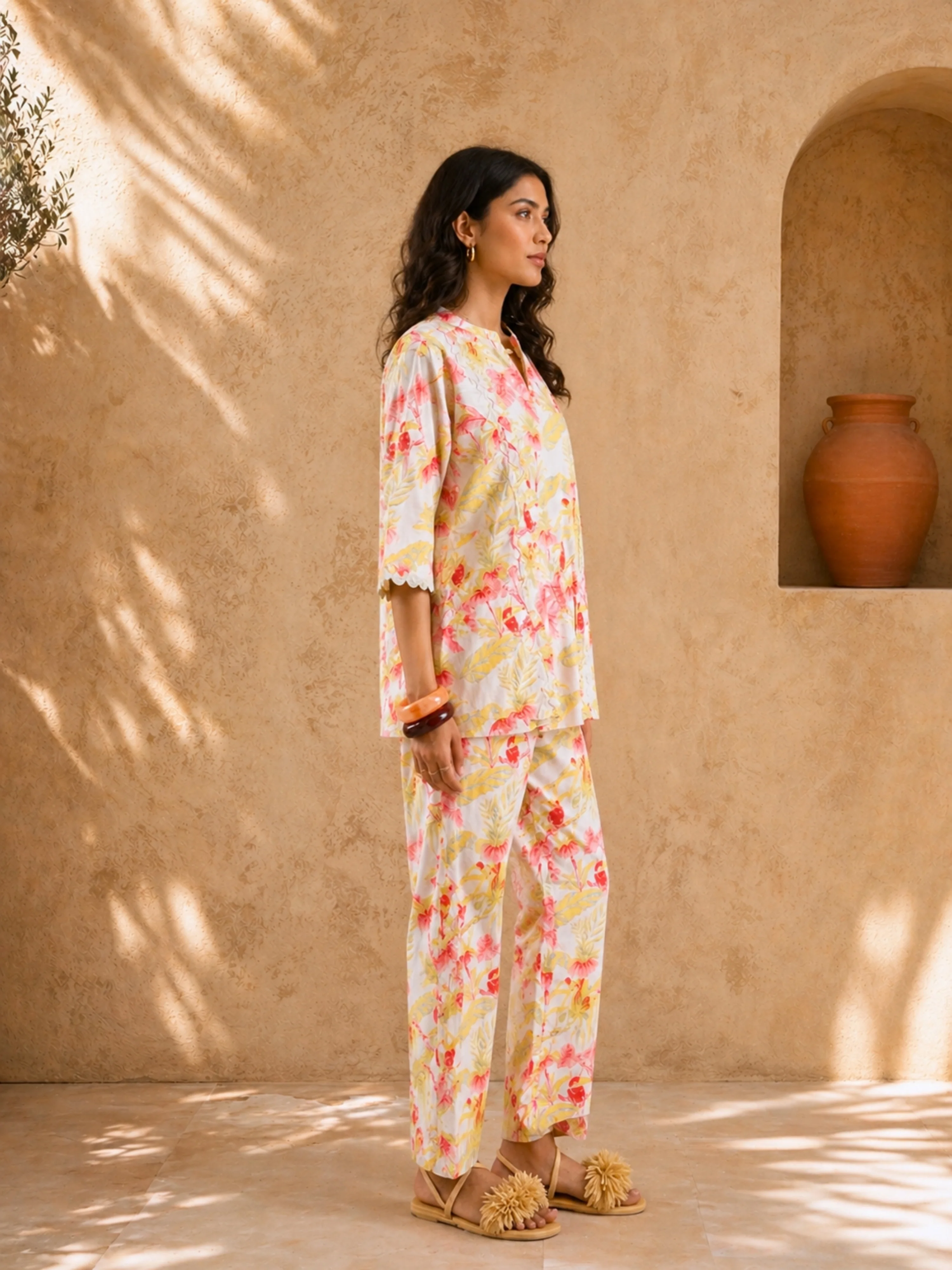 Tropical Pearl Garden Bloom Round Collar Co-Ord Set - Image 8