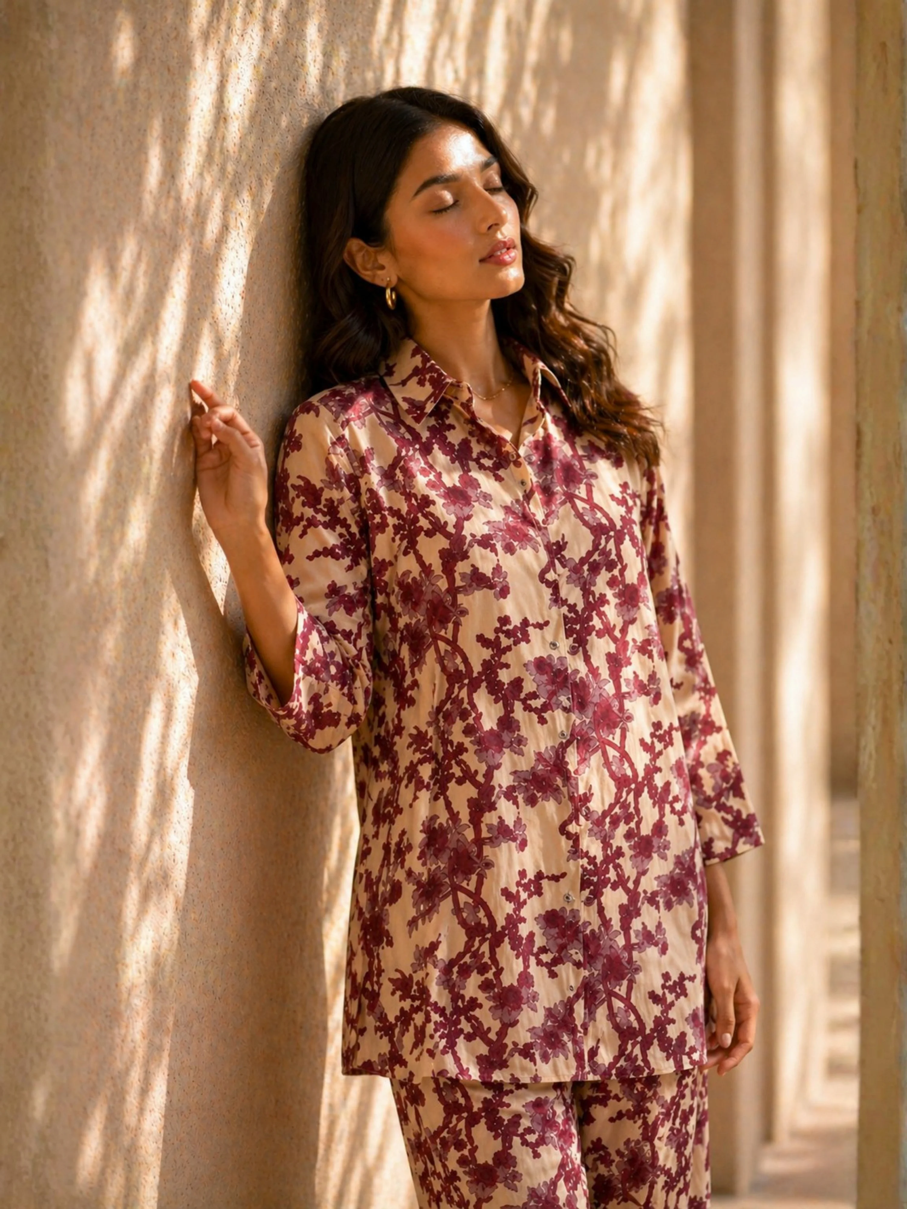 Tropical Purple Haze Collared Shirt Co-Ord Set - Image 3